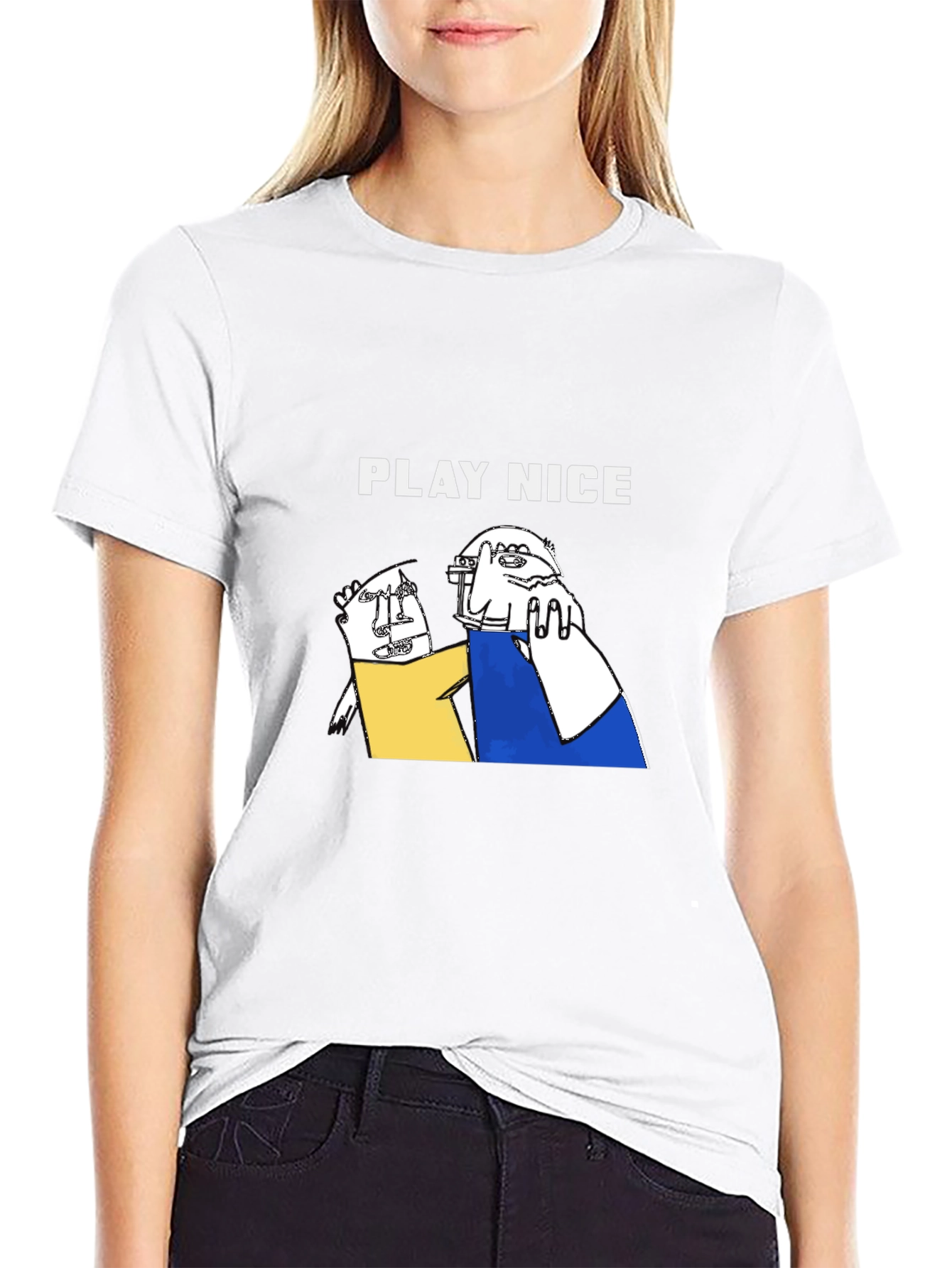 Play Nice Graphic Print Tee - Black