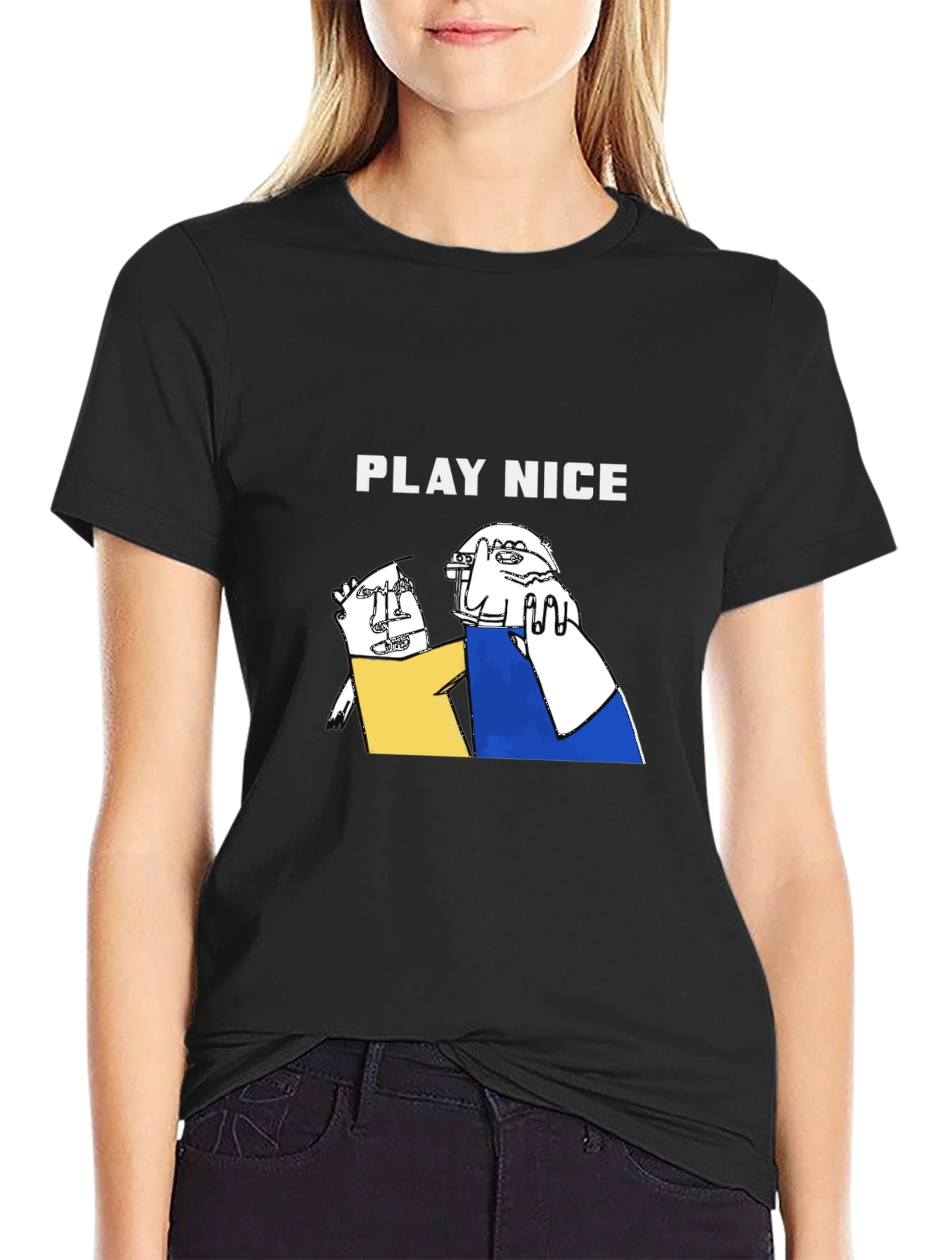 Play Nice Graphic Print Tee - Black