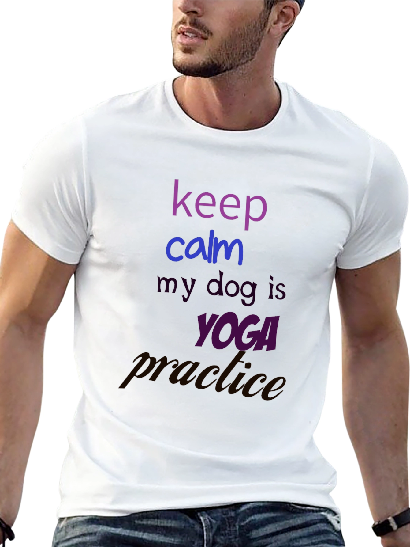 Keep Calm Dog Yoga Practice T-Shirt