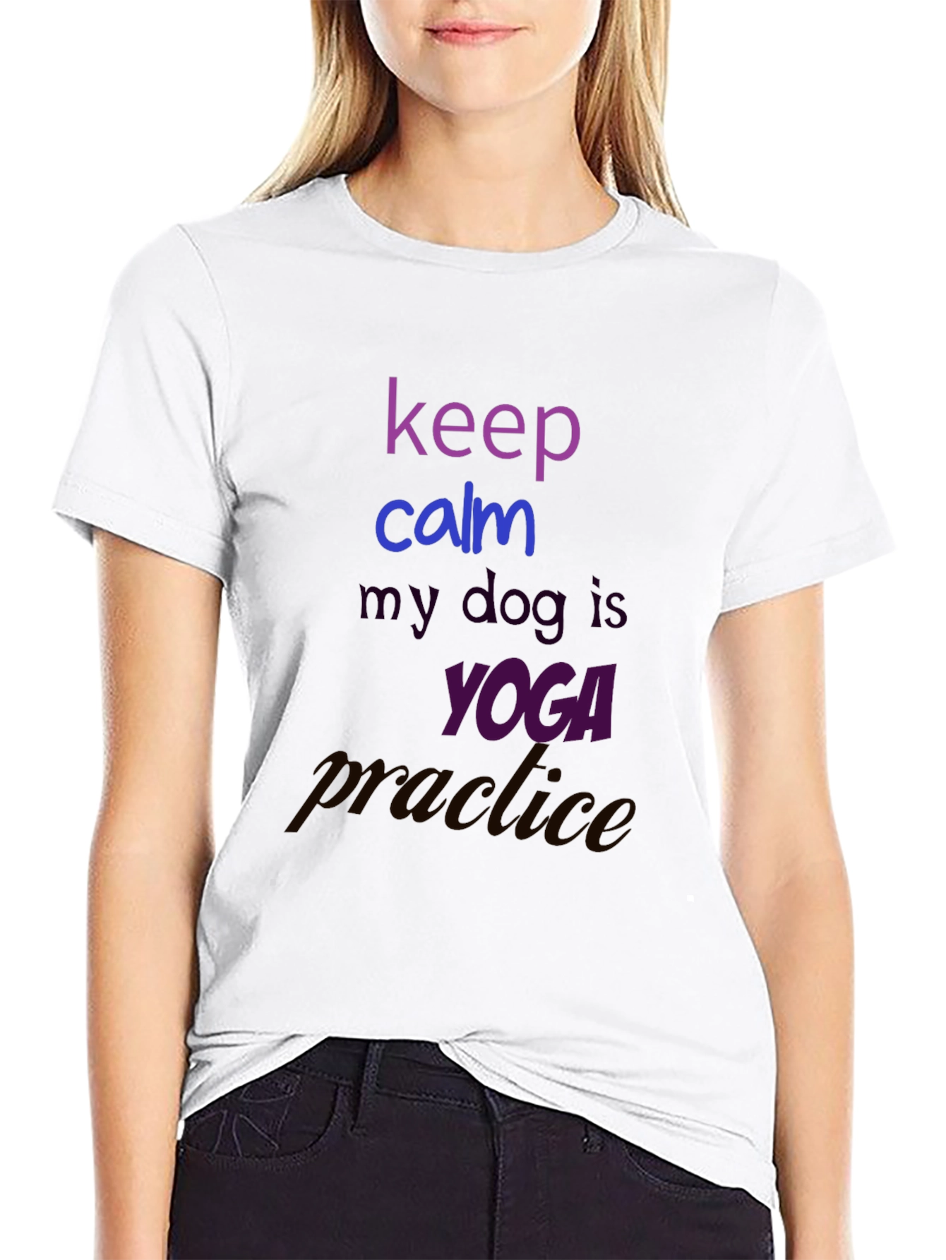 Keep Calm Dog Yoga Practice T-Shirt
