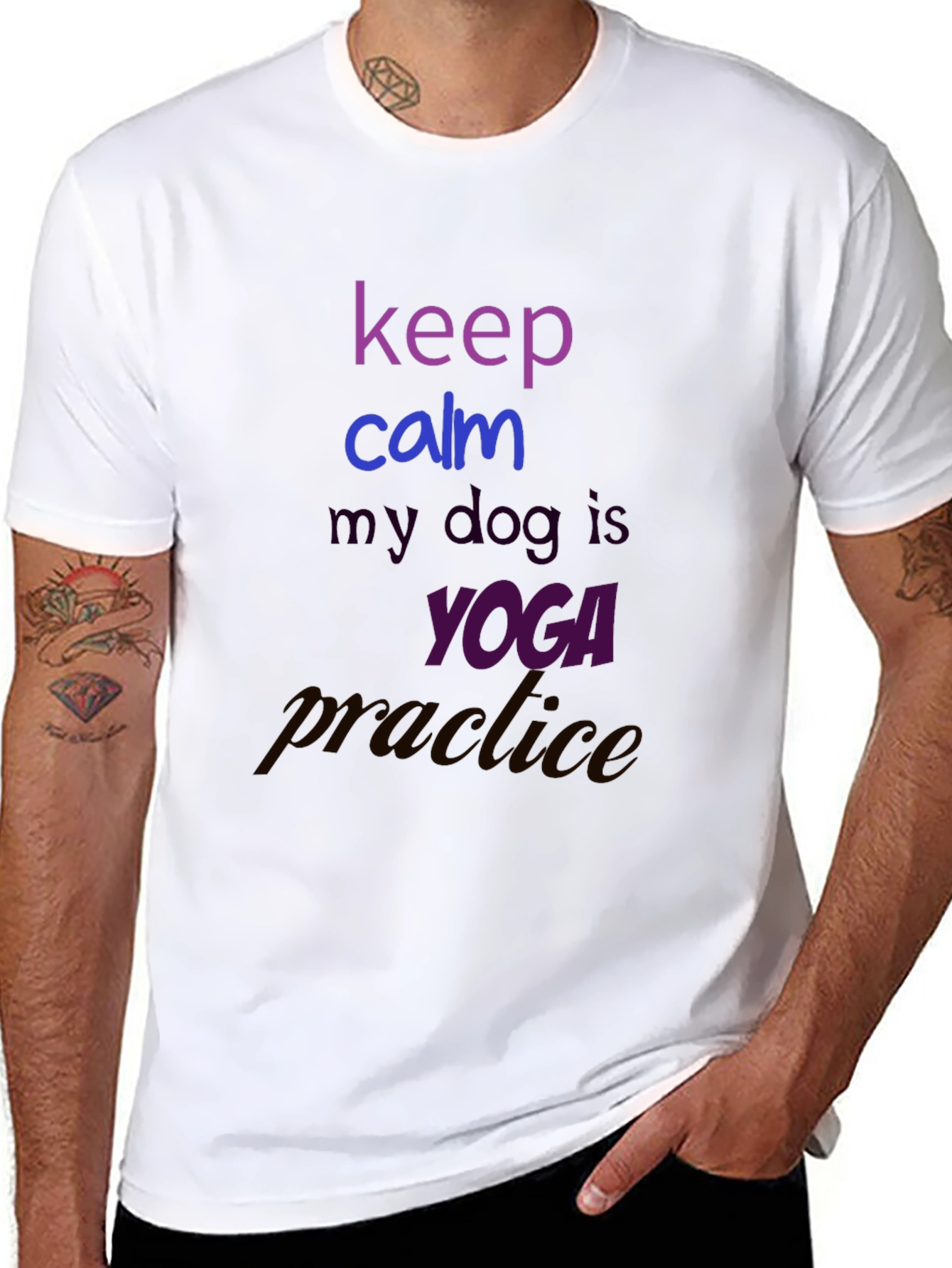 Keep Calm Dog Yoga Practice T-Shirt
