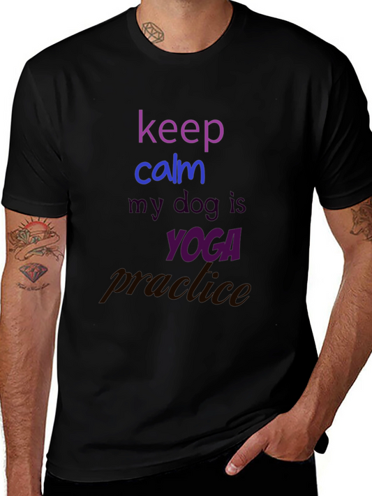 Keep Calm Dog Yoga Practice T-Shirt