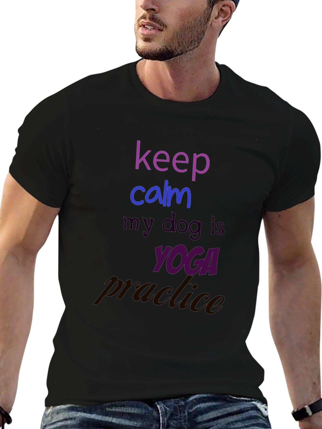 Keep Calm Dog Yoga Practice T-Shirt