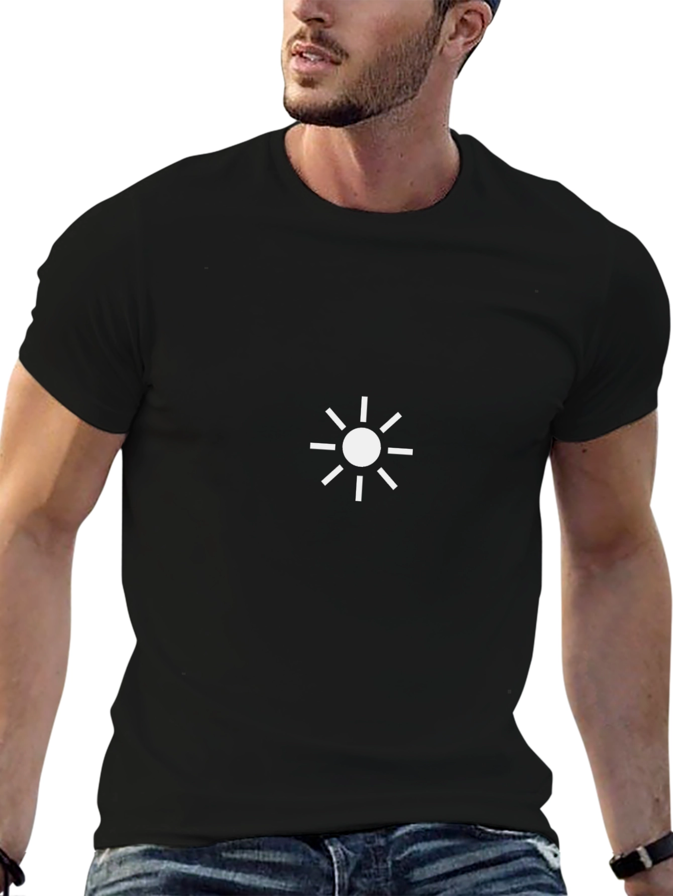 Minimalist Sun Graphic Black T-Shirt