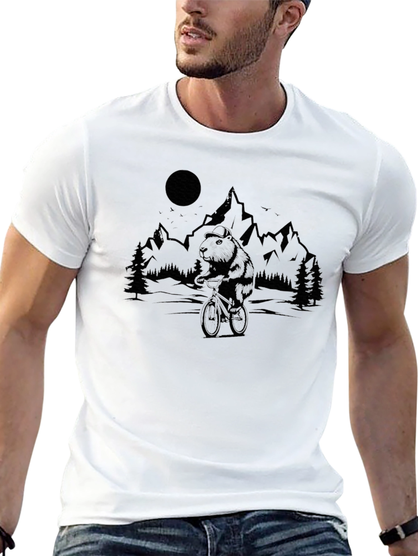 Bear Mountain Biking Graphic Tee - Black