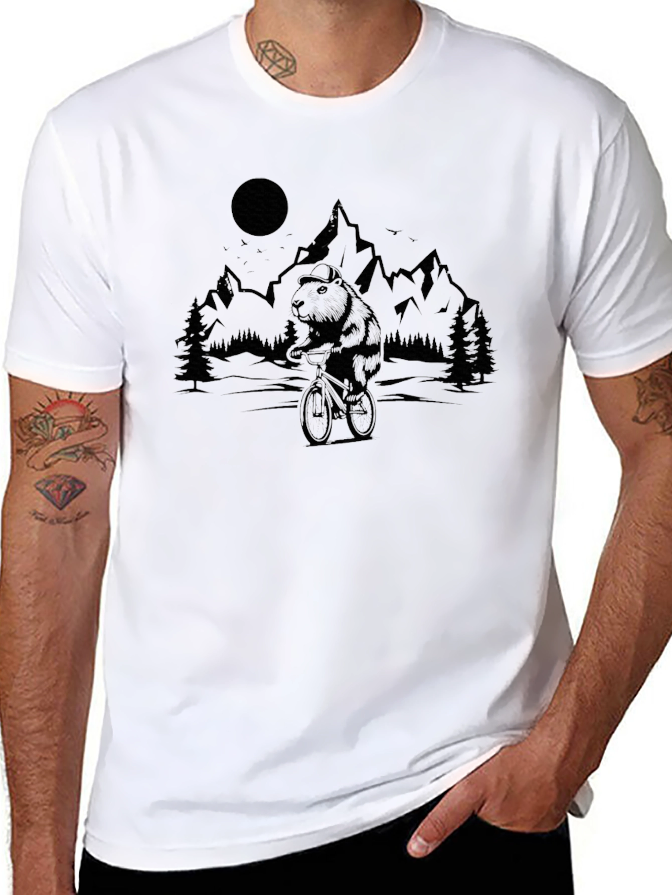 Bear Mountain Biking Graphic Tee - Black