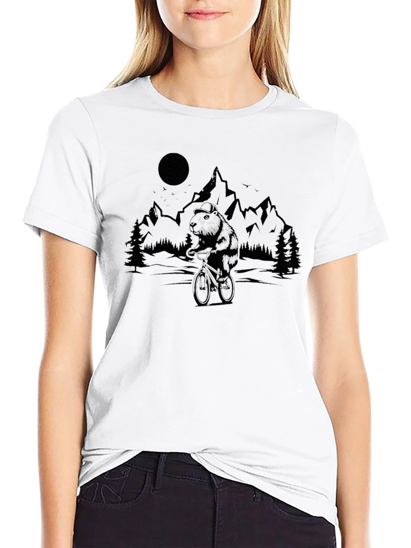 Bear Mountain Biking Graphic Tee - Black