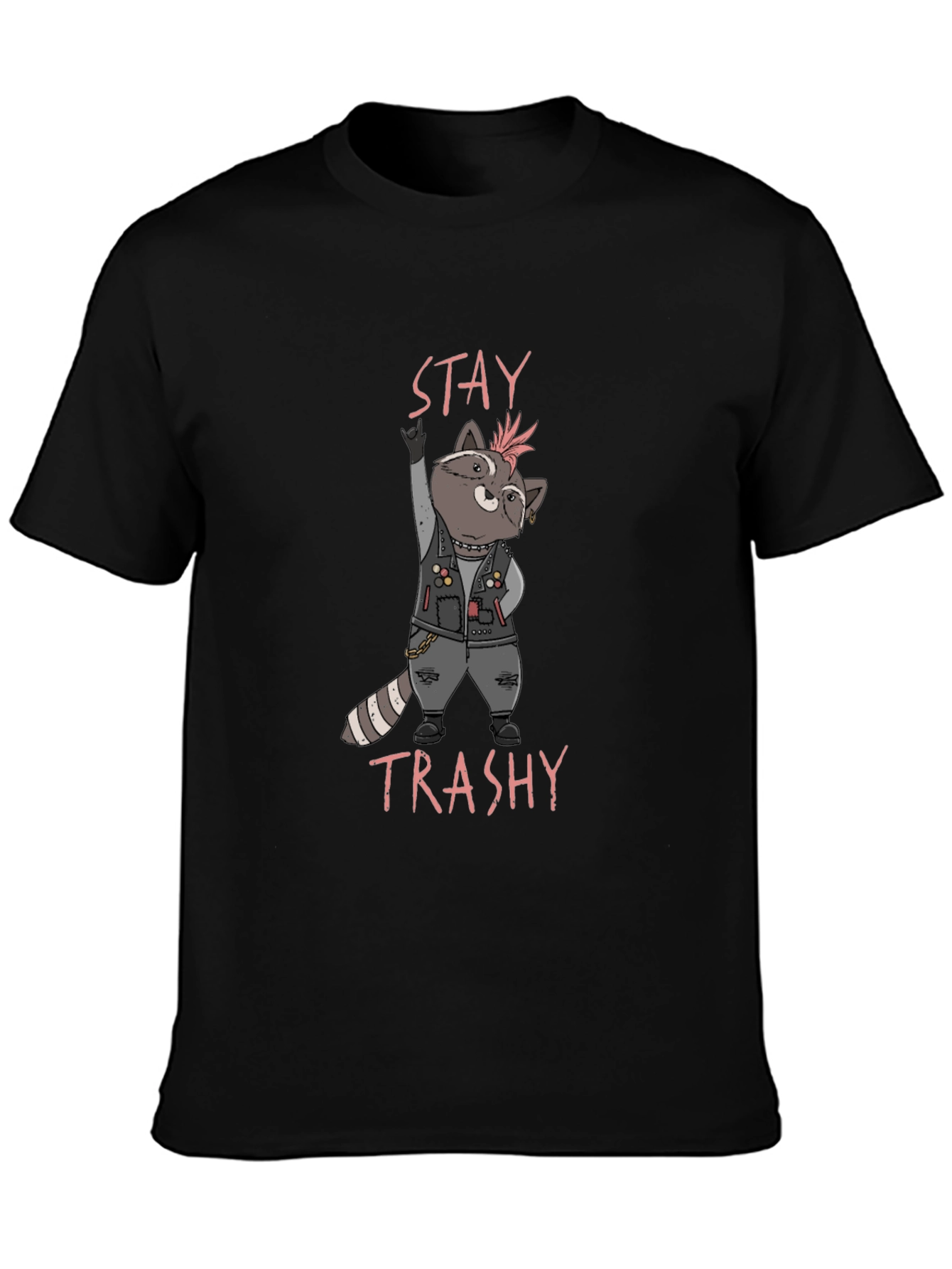 Stay Trashy Raccoon T-Shirt - Punk Rock Style