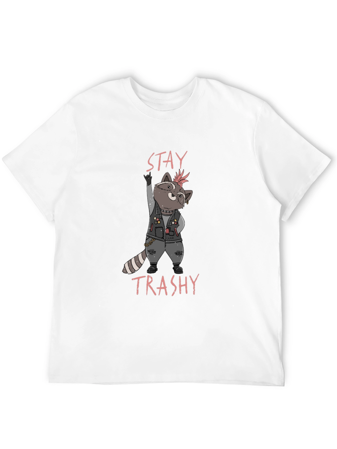 Stay Trashy Raccoon T-Shirt - Punk Rock Style