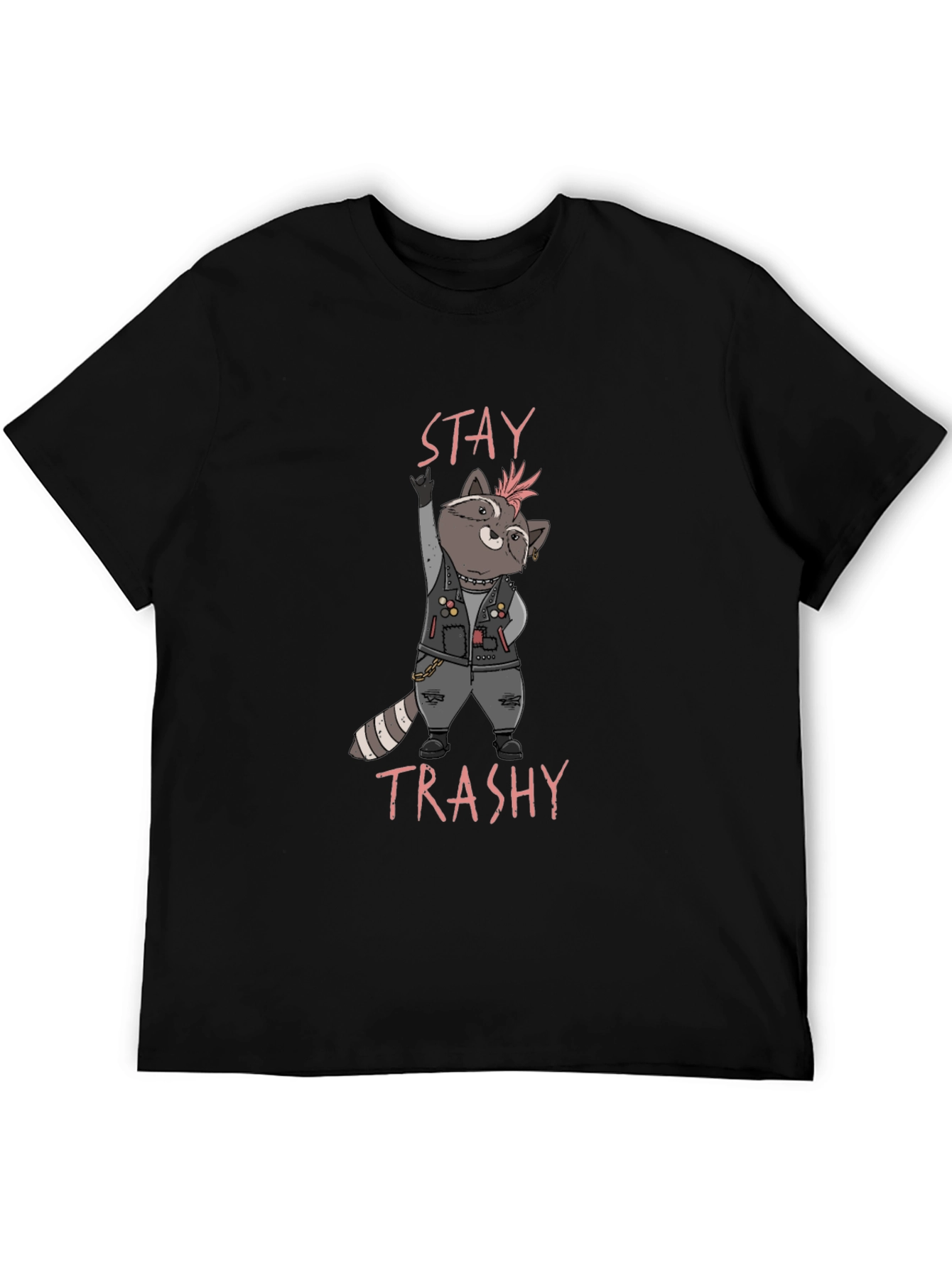 Stay Trashy Raccoon T-Shirt - Punk Rock Style