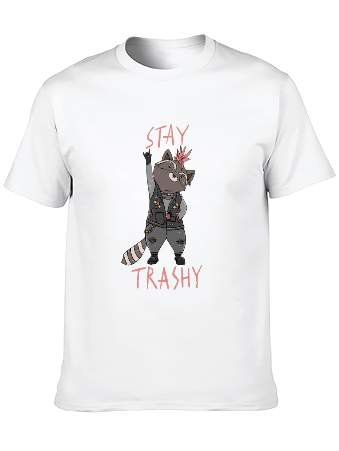 Stay Trashy Raccoon T-Shirt - Punk Rock Style