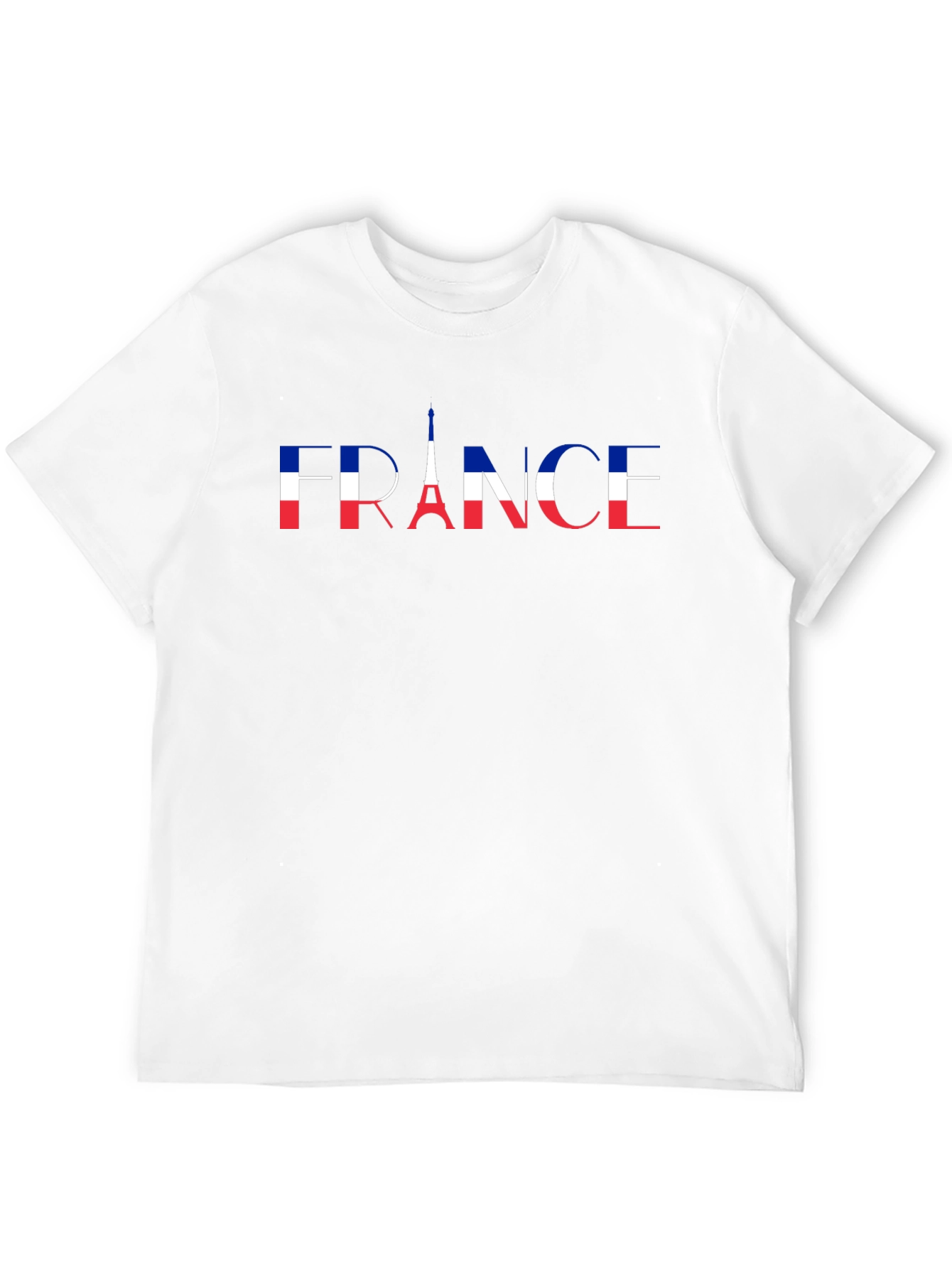 France Eiffel Tower Flag T-Shirt - Black