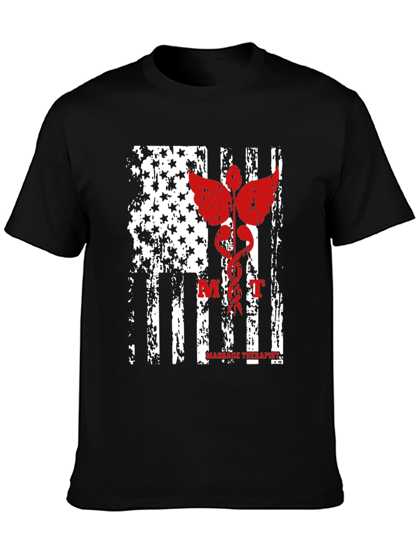 Massage Therapist American Flag Graphic Tee