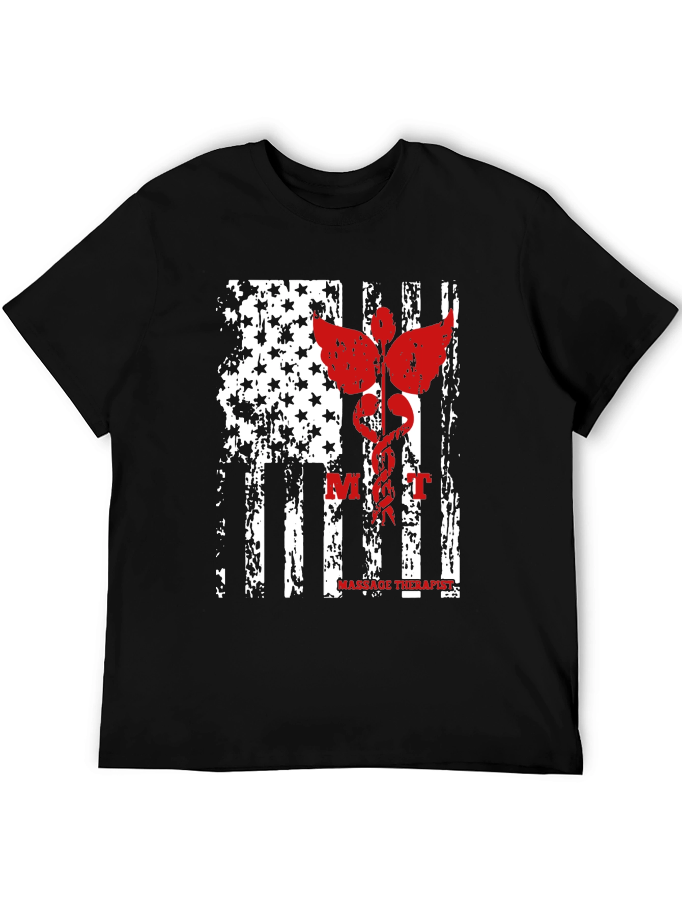 Massage Therapist American Flag Graphic Tee
