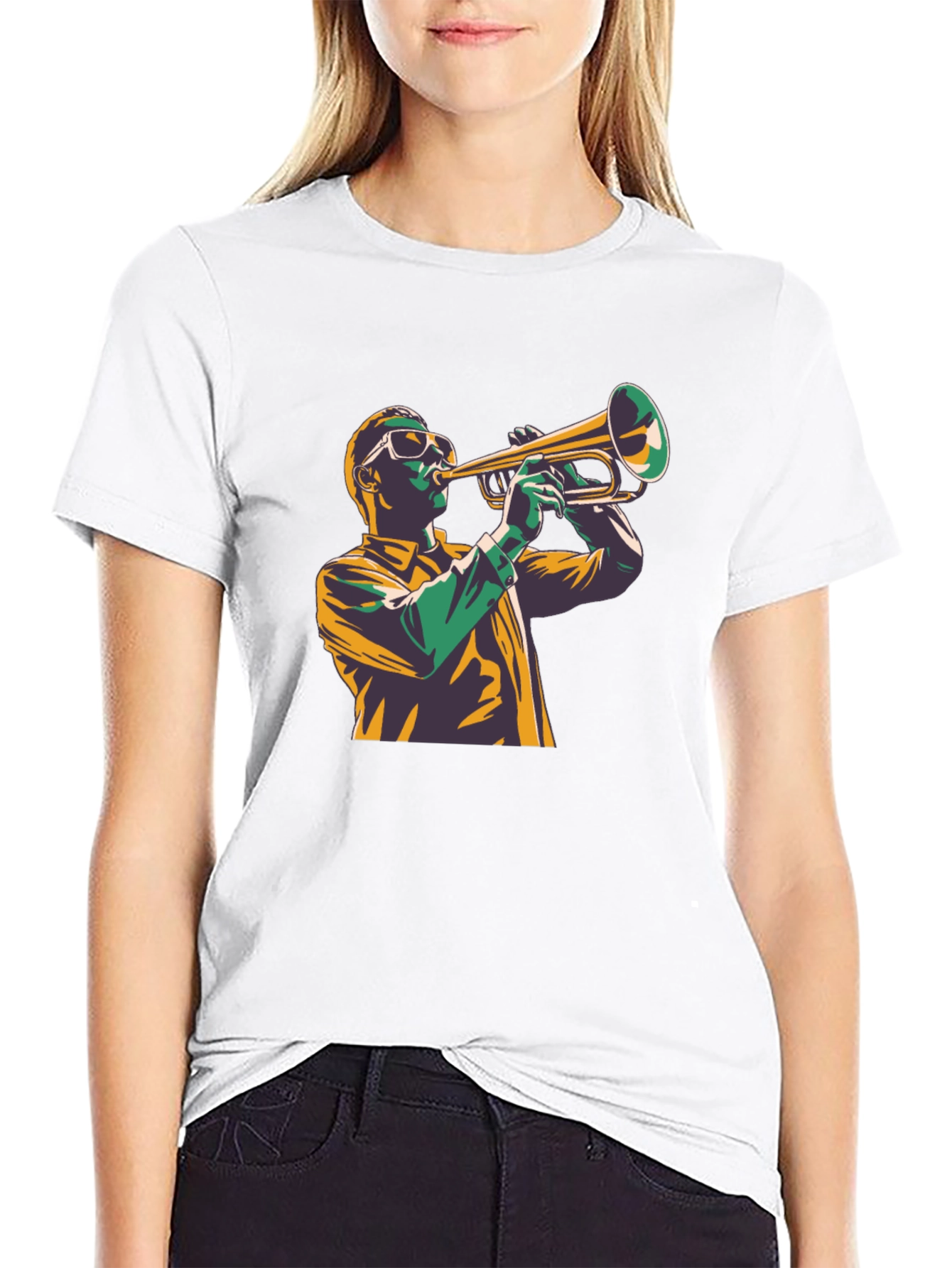 Jazz Trumpet Player Graphic Tee - Cool Design