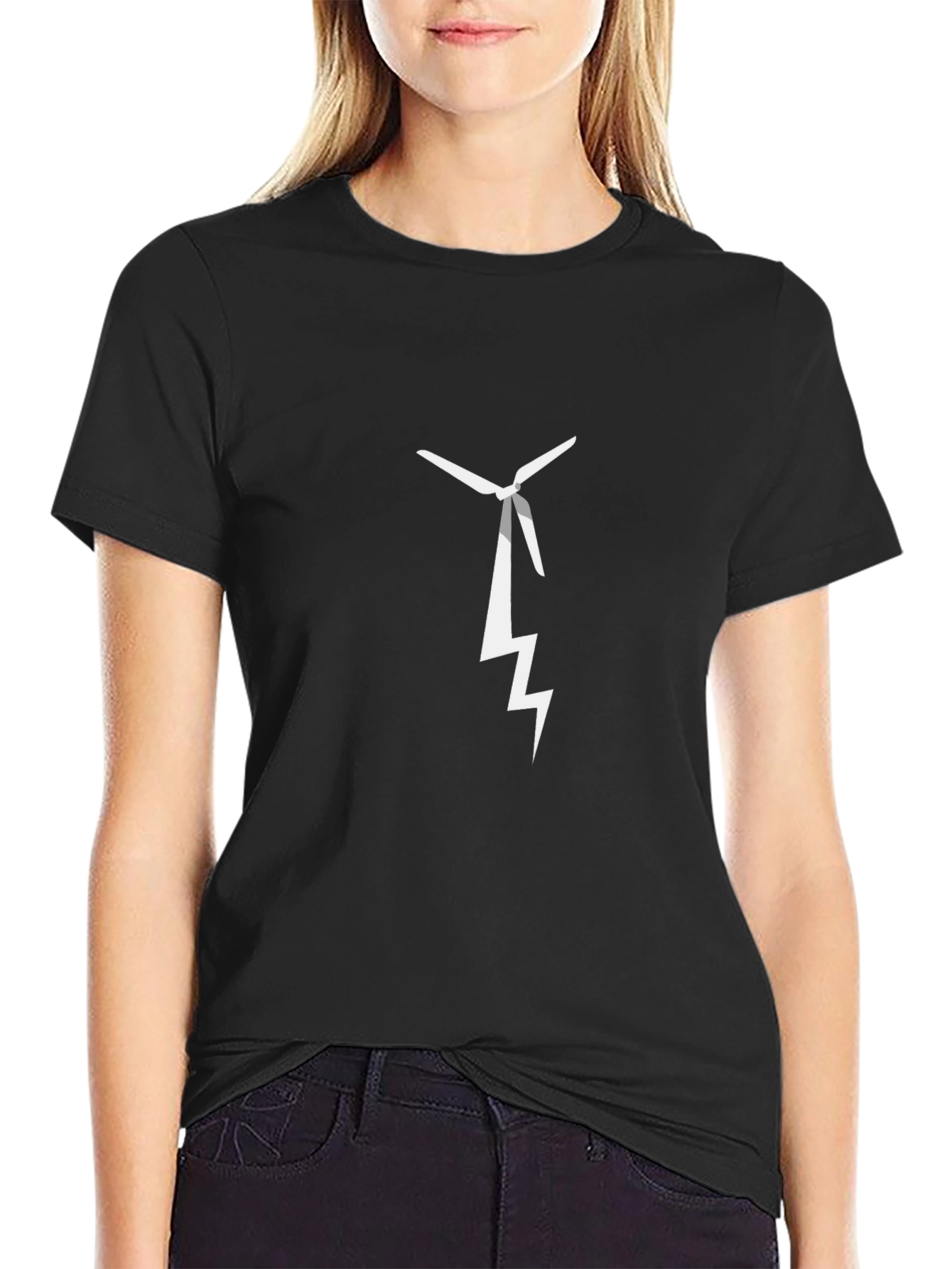 Wind Turbine Bolt Graphic Tee - Black