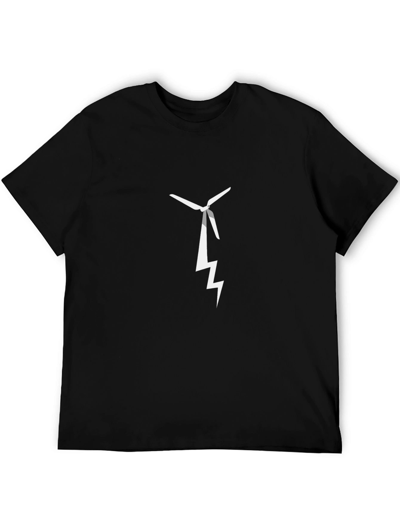 Wind Turbine Bolt Graphic Tee - Black