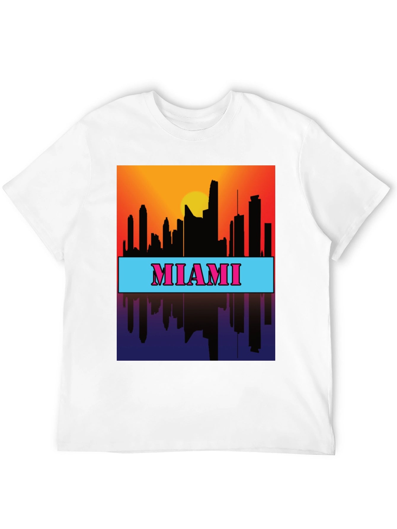 Miami Skyline Graphic Tee - Sunset Cityscape