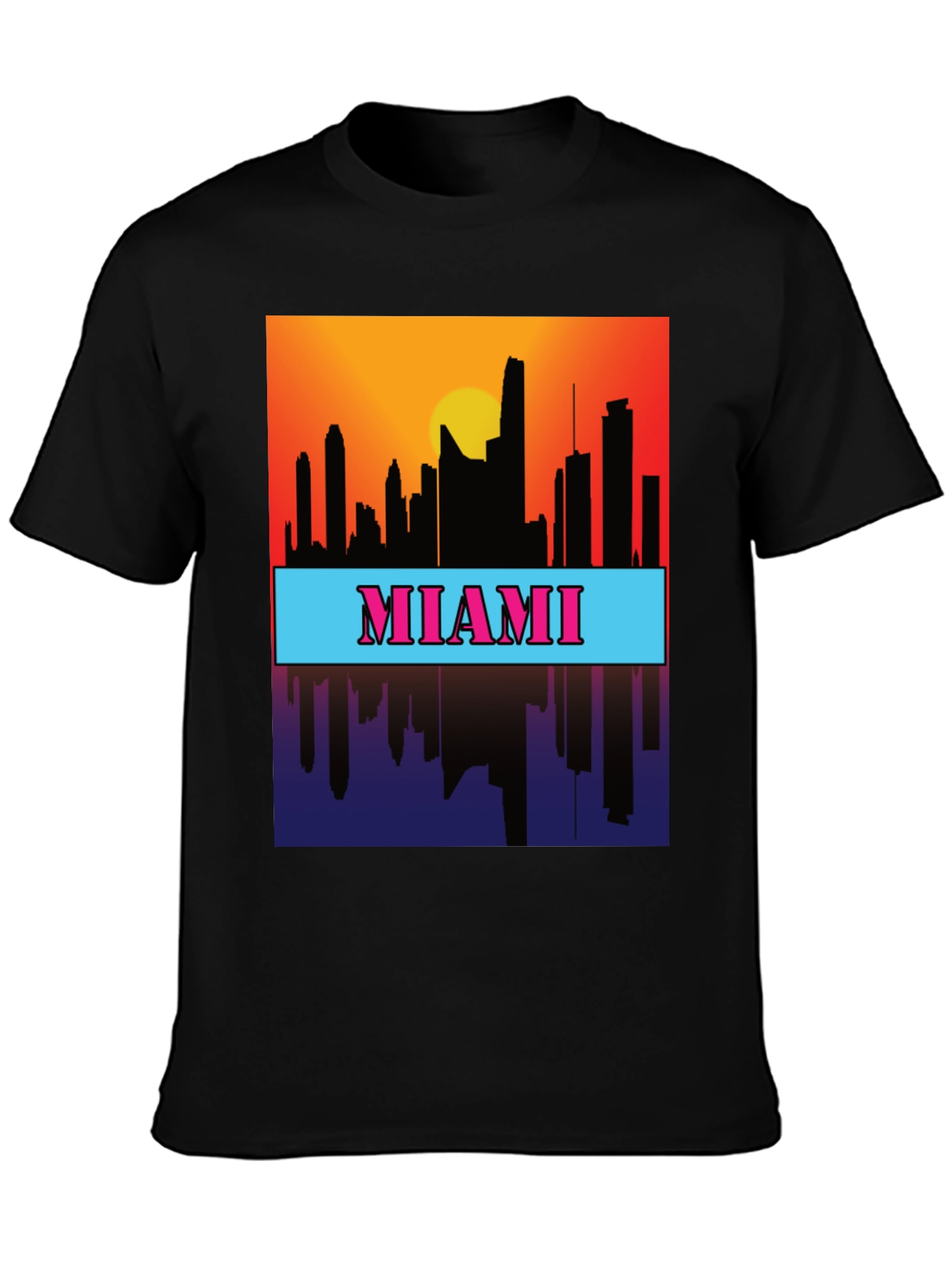 Miami Skyline Graphic Tee - Sunset Cityscape