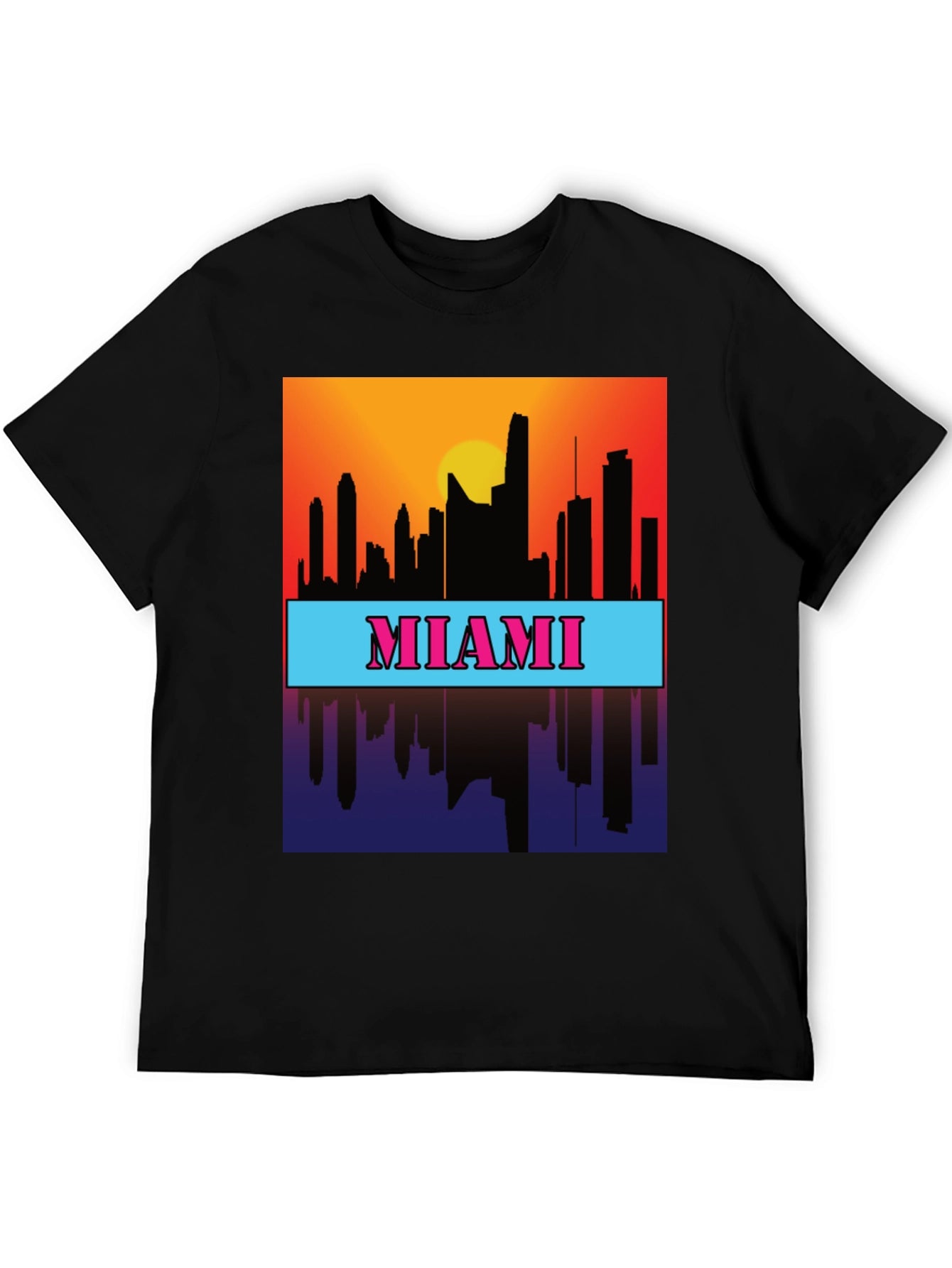 Miami Skyline Graphic Tee - Sunset Cityscape