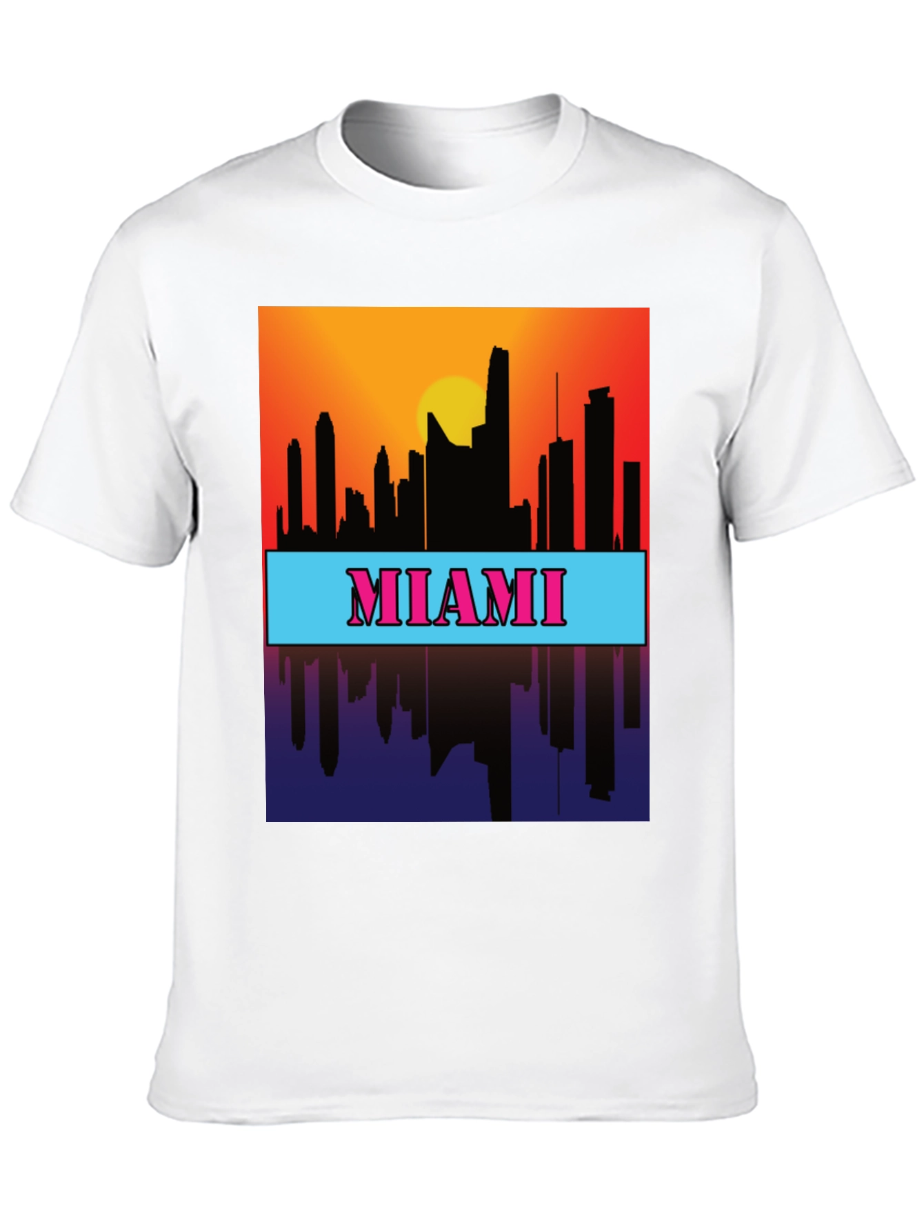 Miami Skyline Graphic Tee - Sunset Cityscape