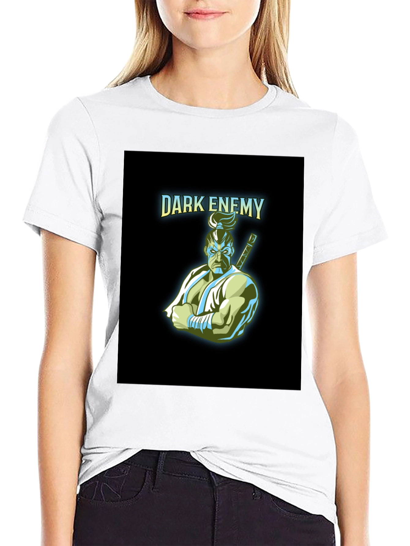 Dark Enemy Graphic Print Black T-Shirt