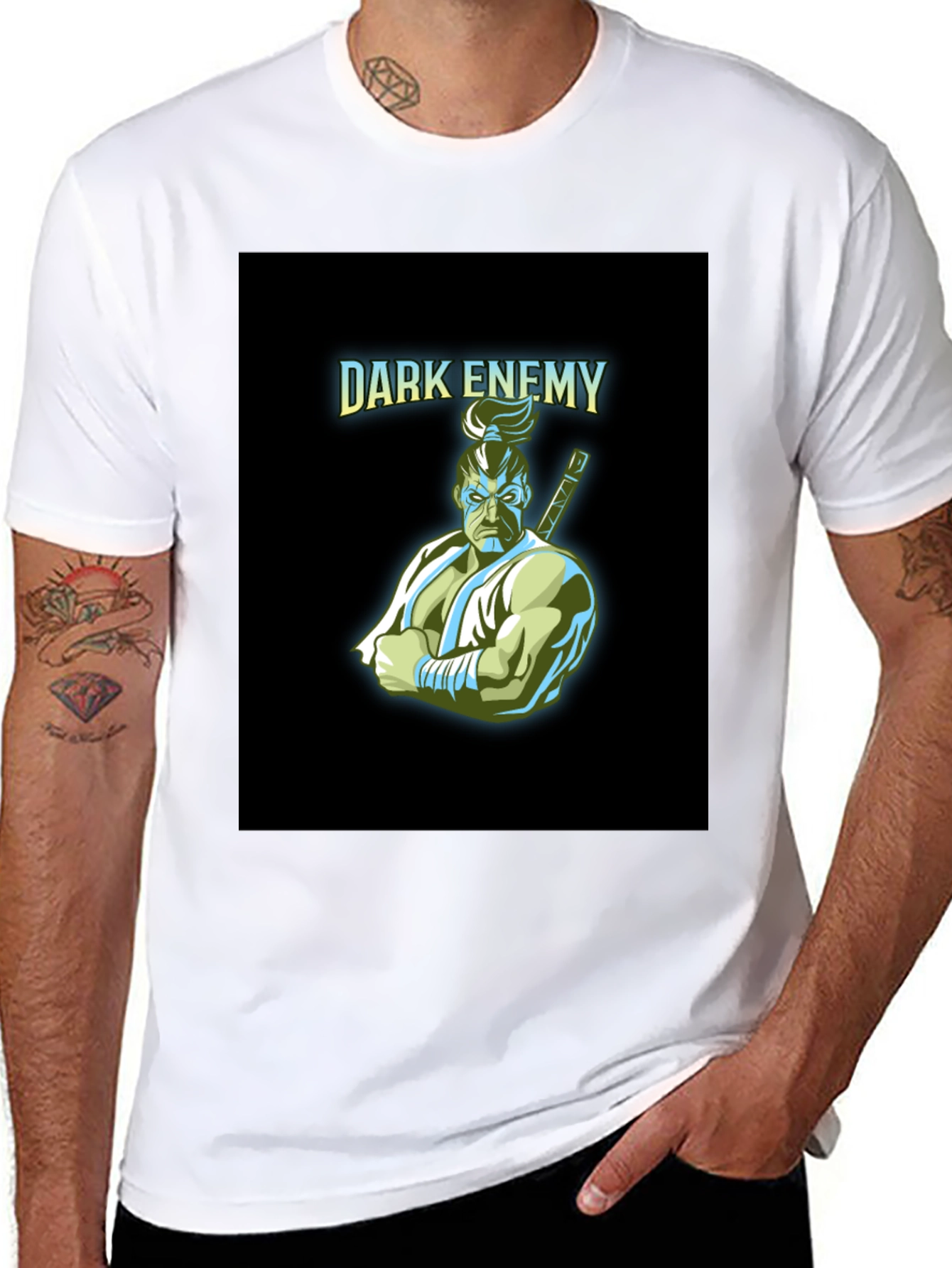 Dark Enemy Graphic Print Black T-Shirt