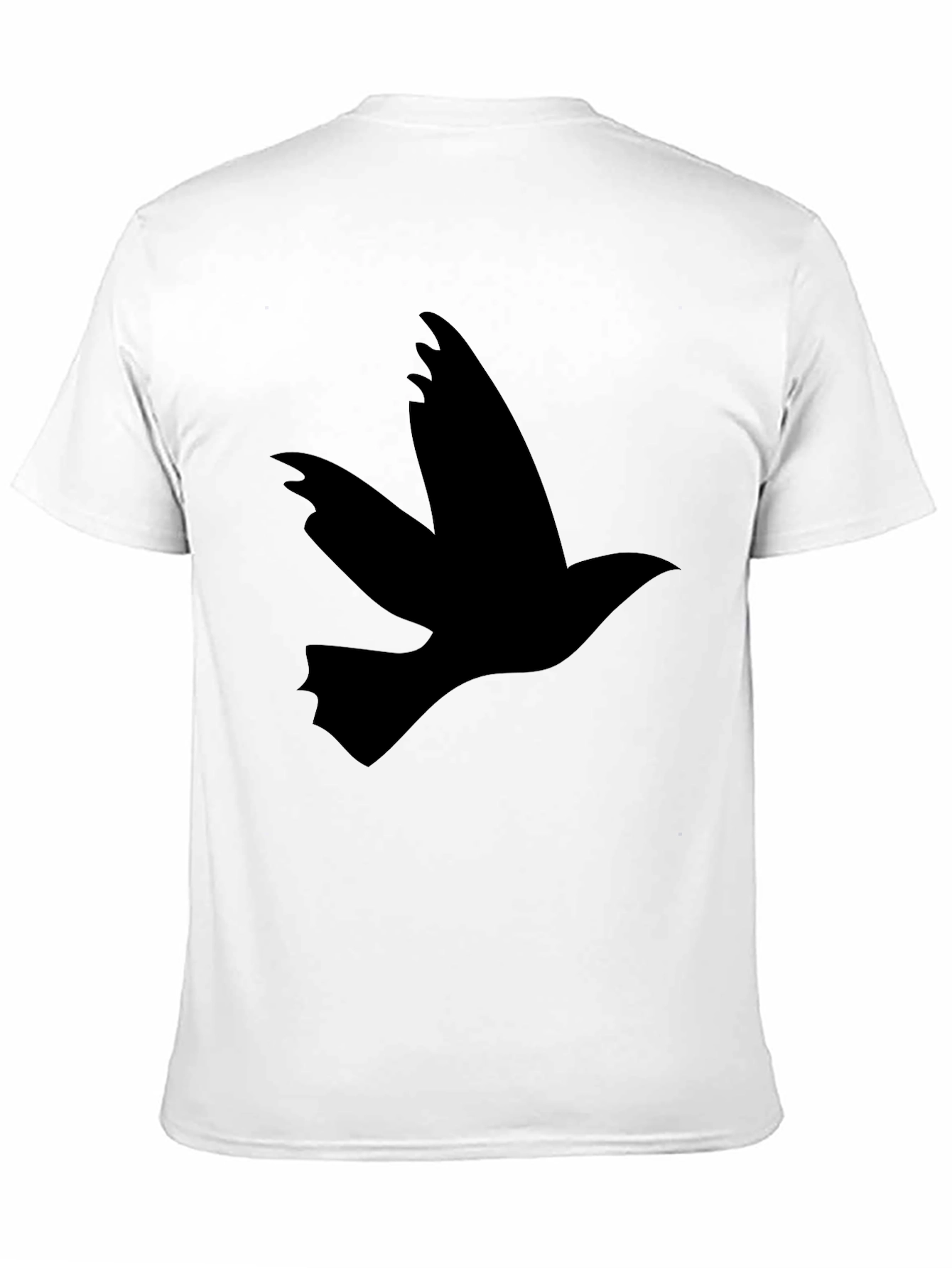 Black T-Shirt with Flying Bird Design