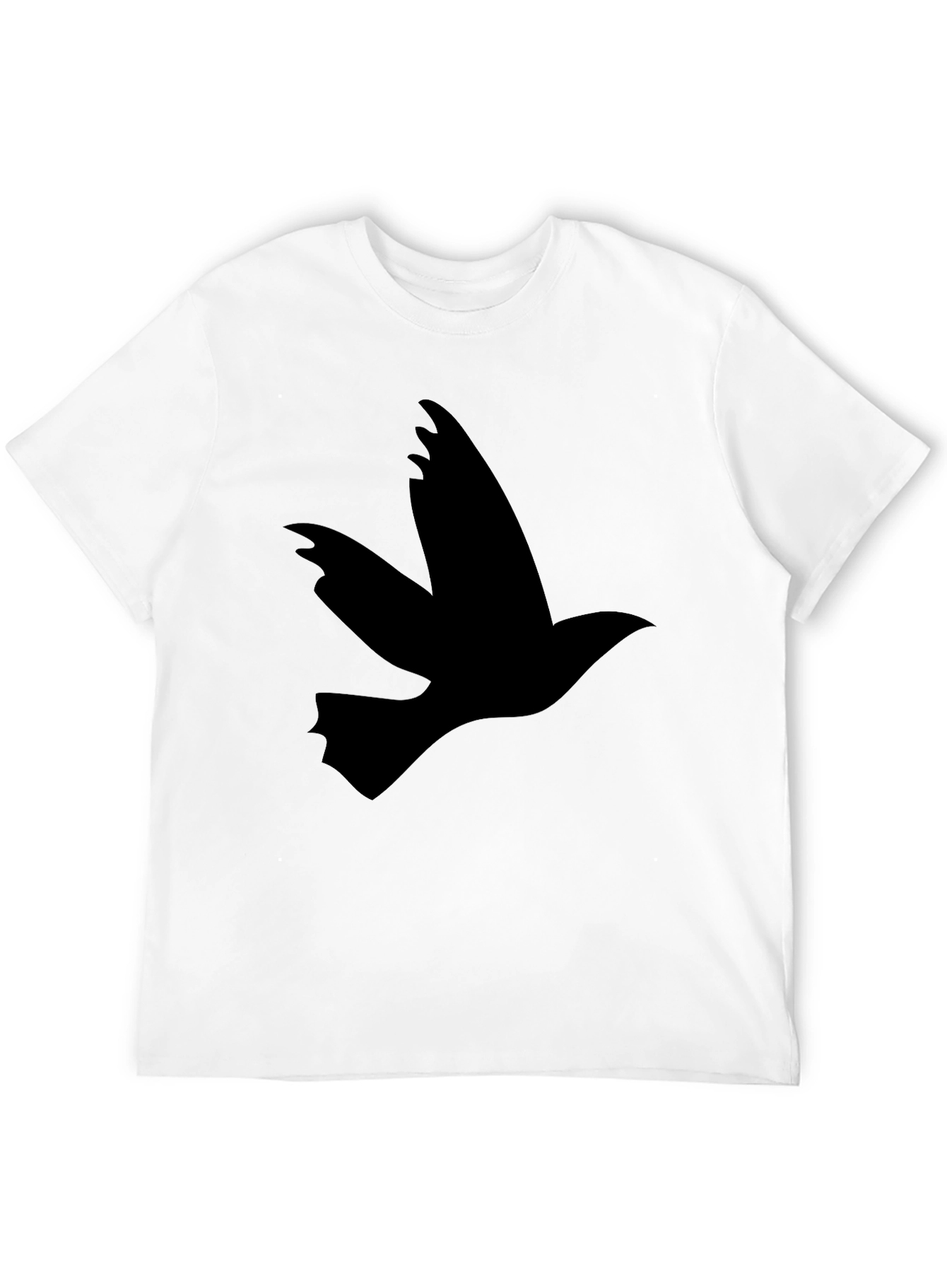 Black T-Shirt with Flying Bird Design