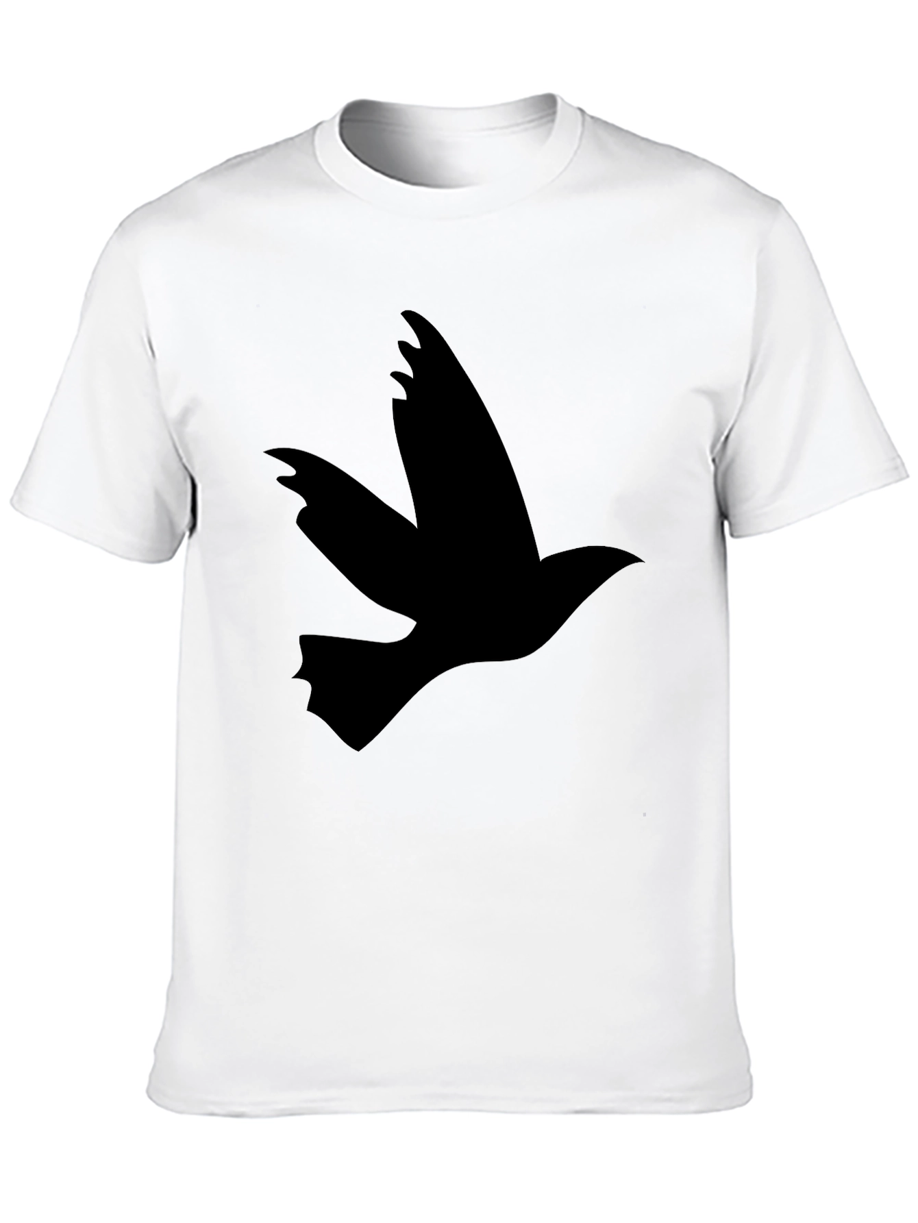 Black T-Shirt with Flying Bird Design