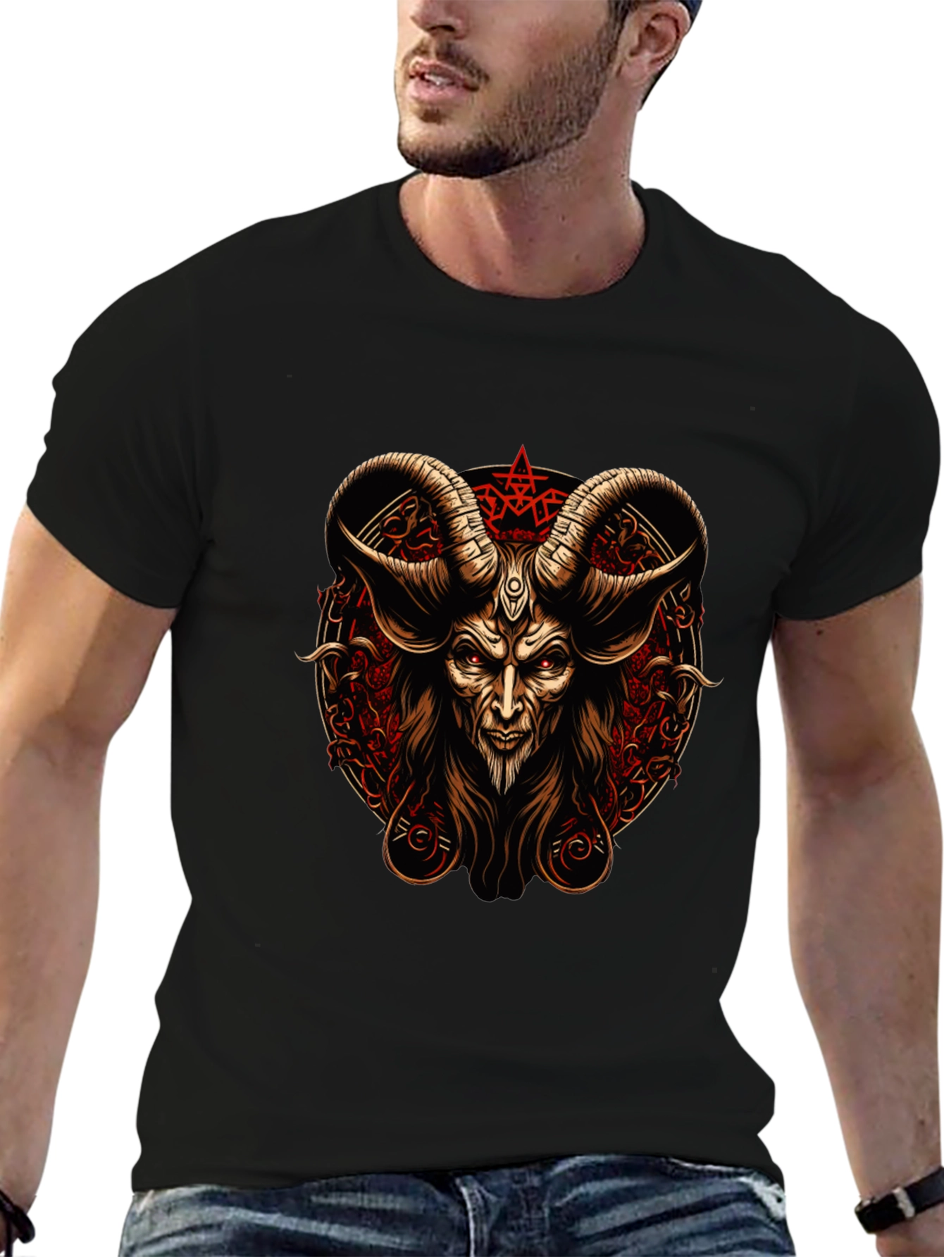 Baphomet Graphic Tee - Occult Satanic Design