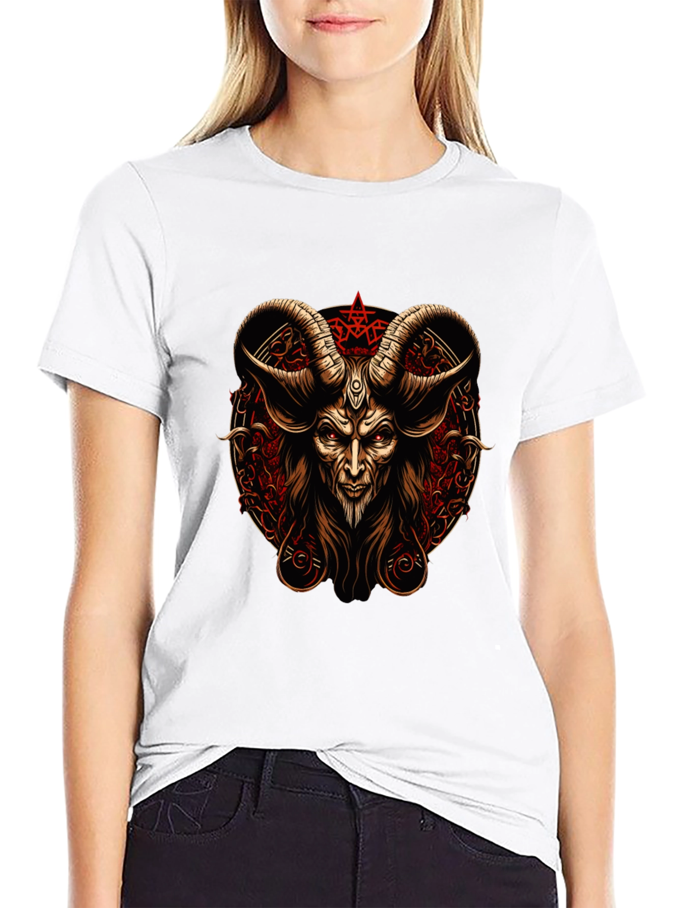 Baphomet Graphic Tee - Occult Satanic Design