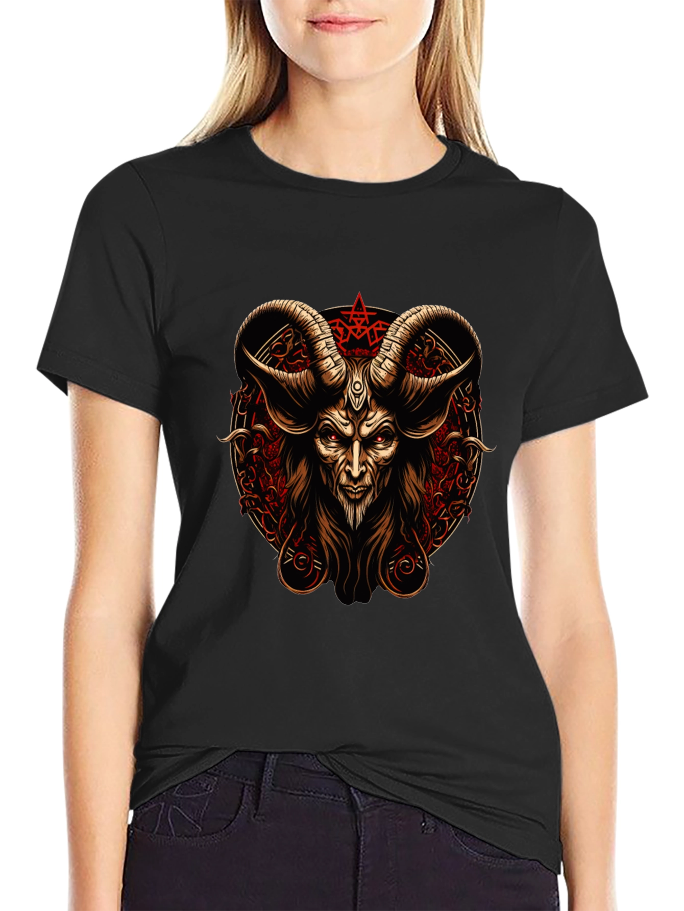 Baphomet Graphic Tee - Occult Satanic Design