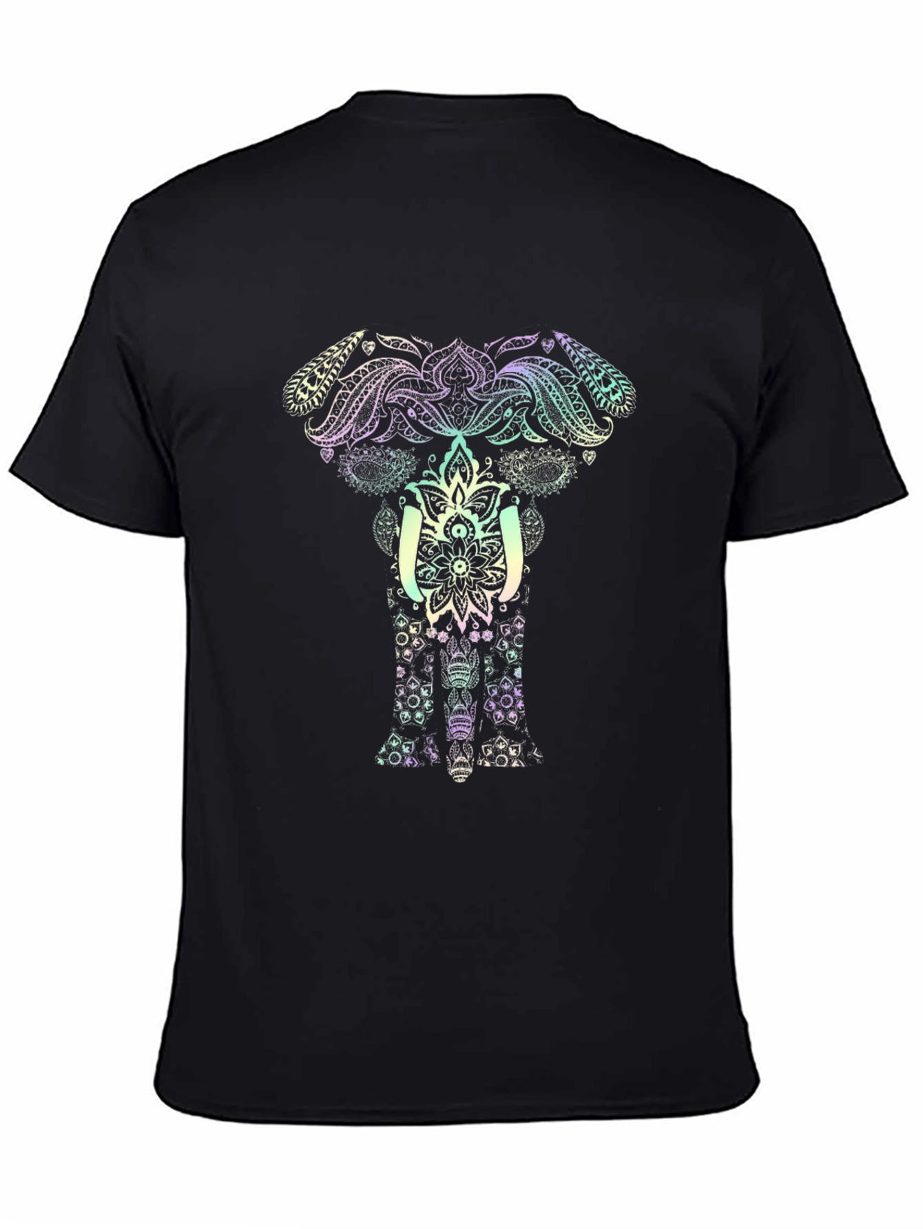 Elephant Mandala Graphic Tee - Black