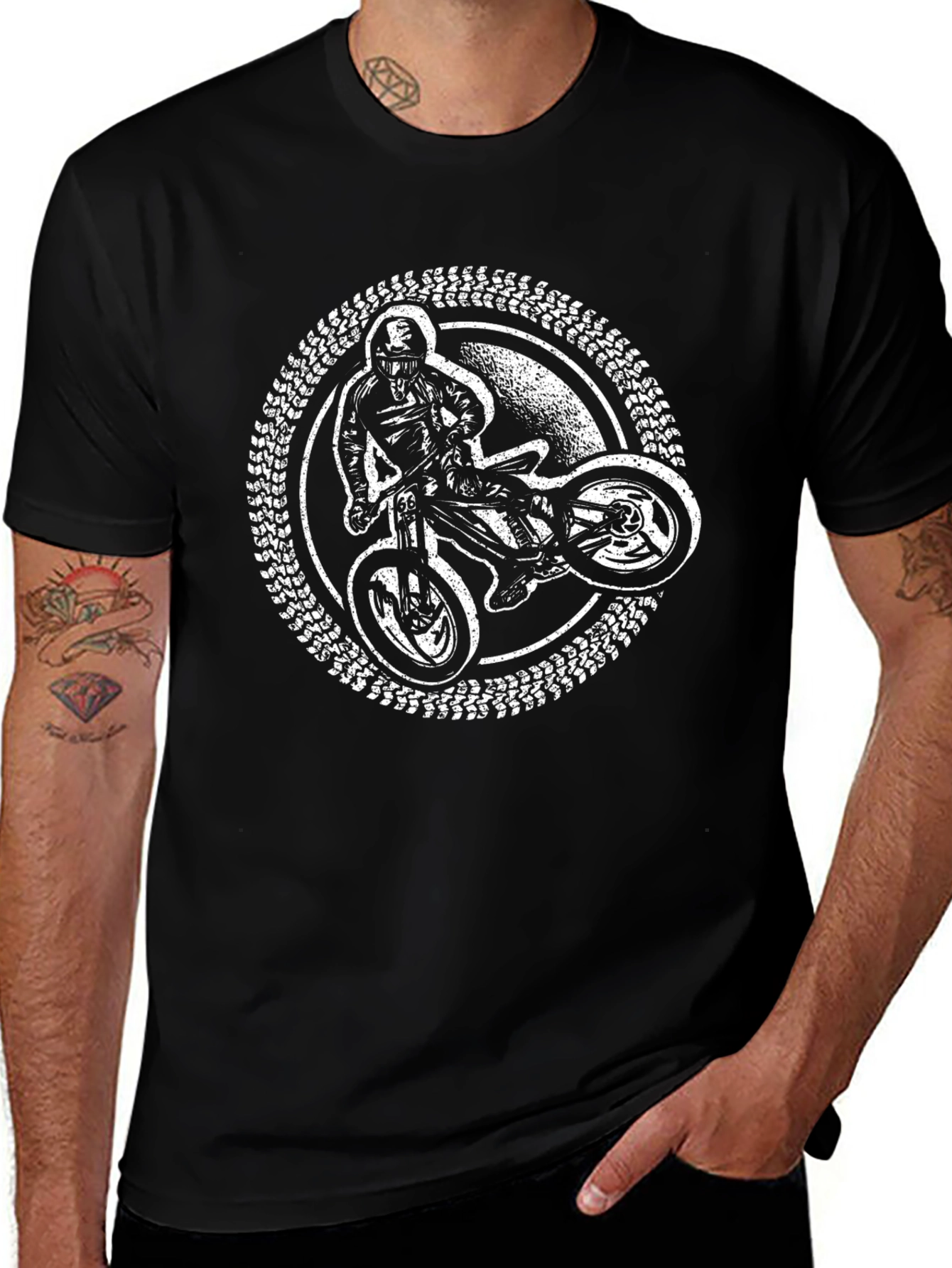 Motorcross Rider Graphic Tee - Black