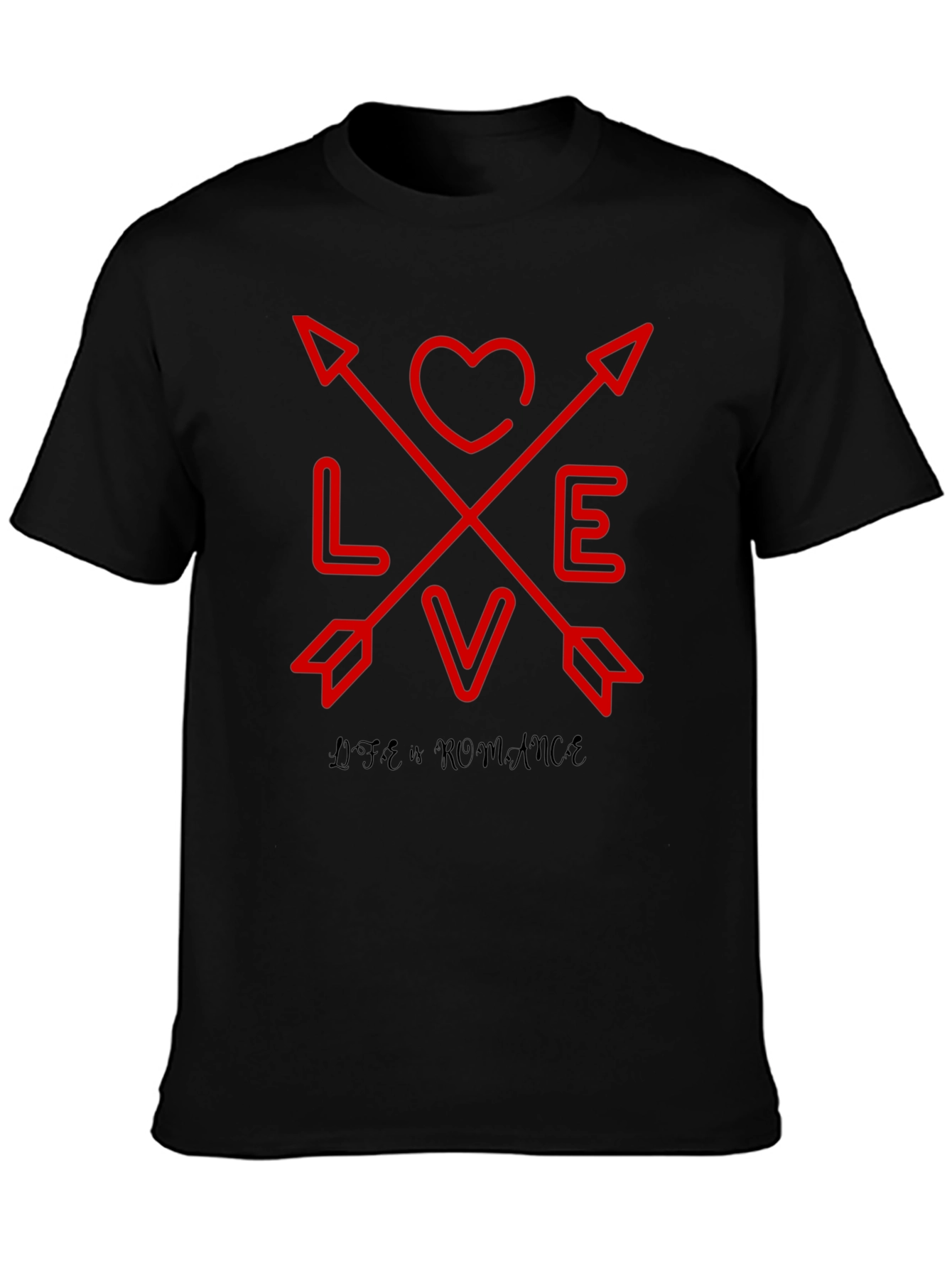 Love Romance Graphic Tee - Black
