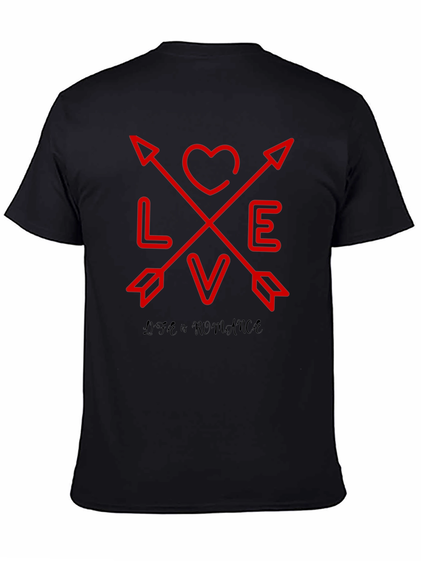 Love Romance Graphic Tee - Black