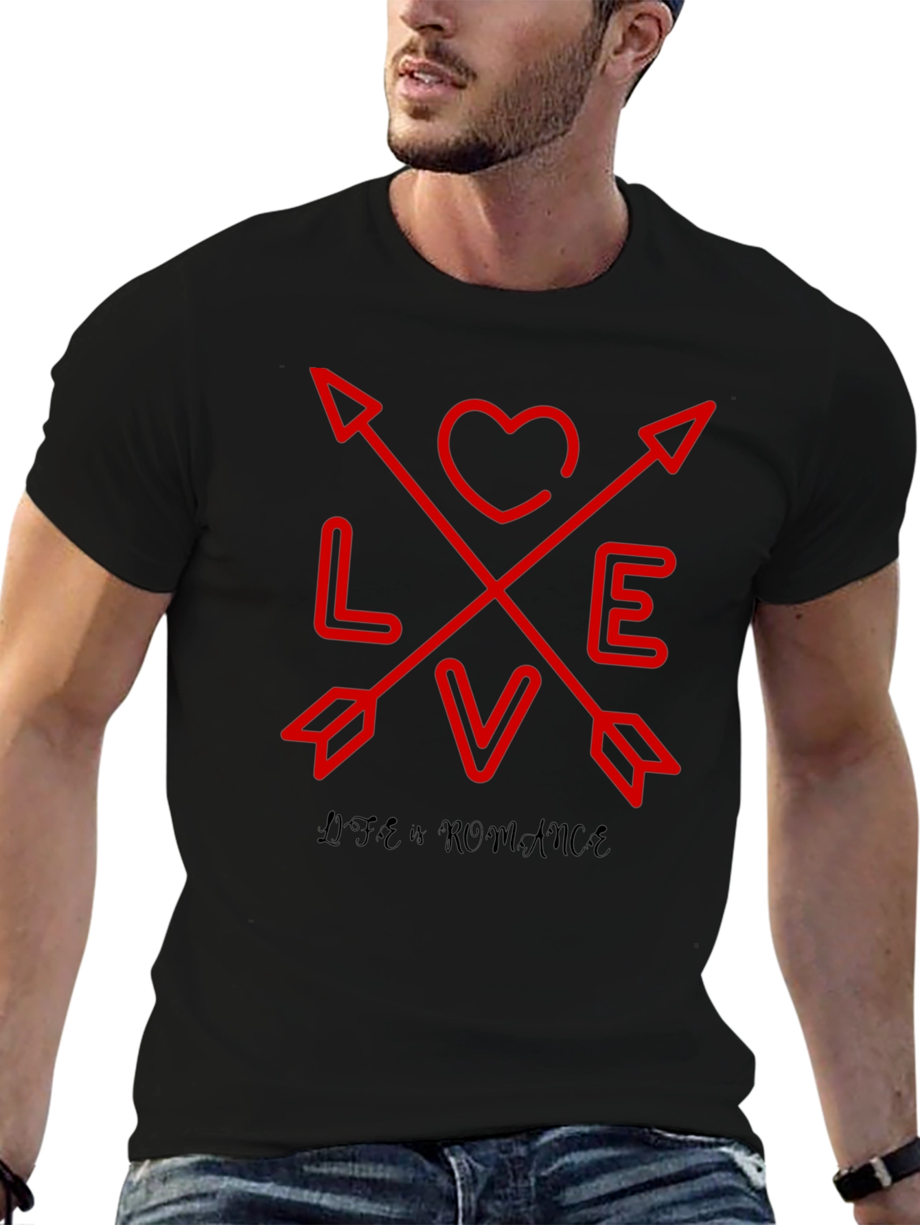 Love Romance Graphic Tee - Black