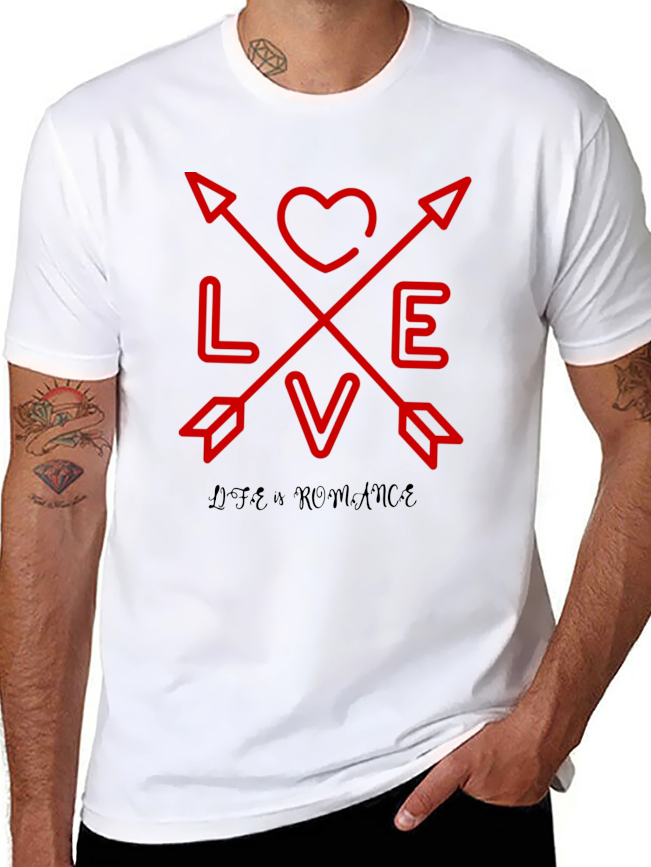 Love Romance Graphic Tee - Black