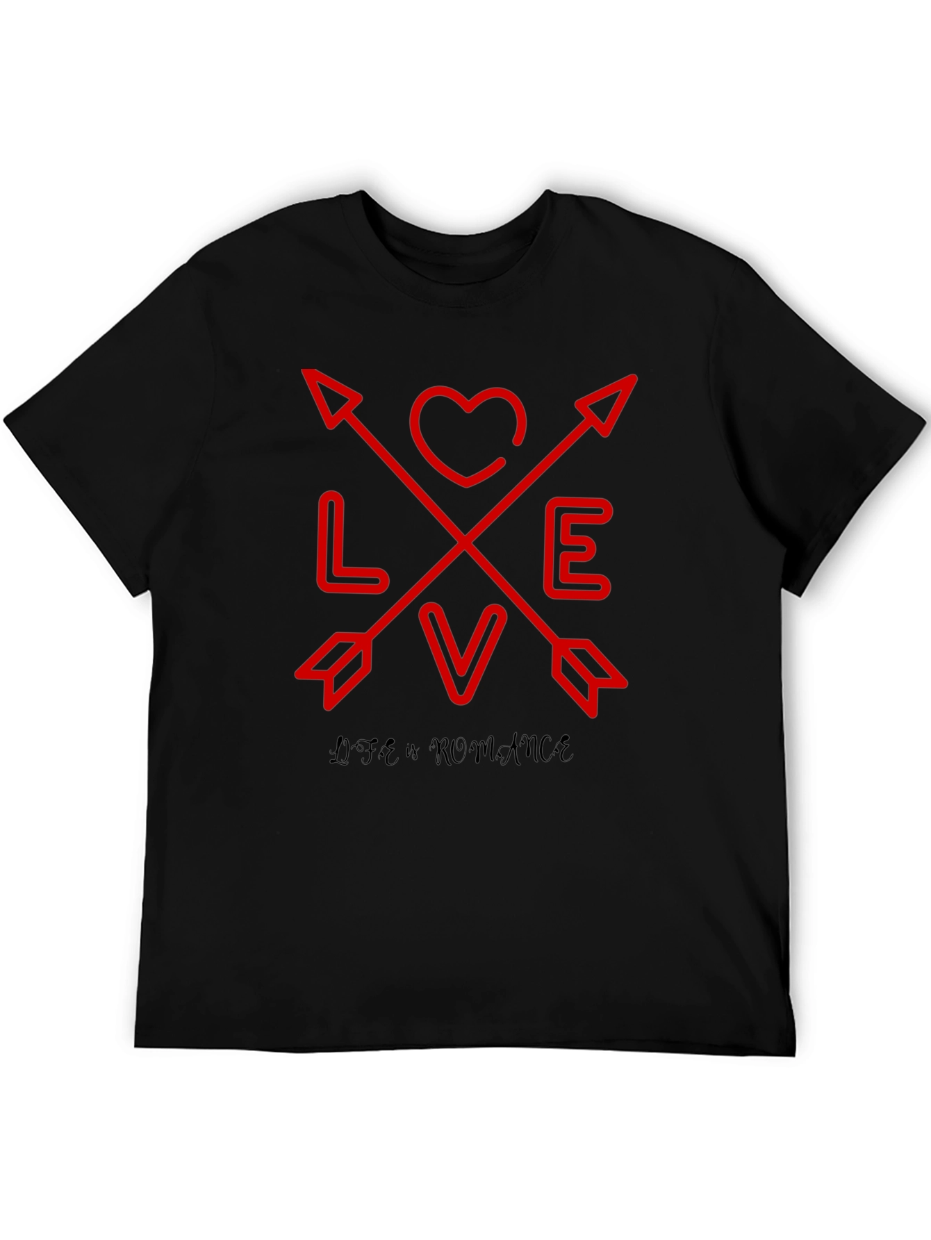 Love Romance Graphic Tee - Black