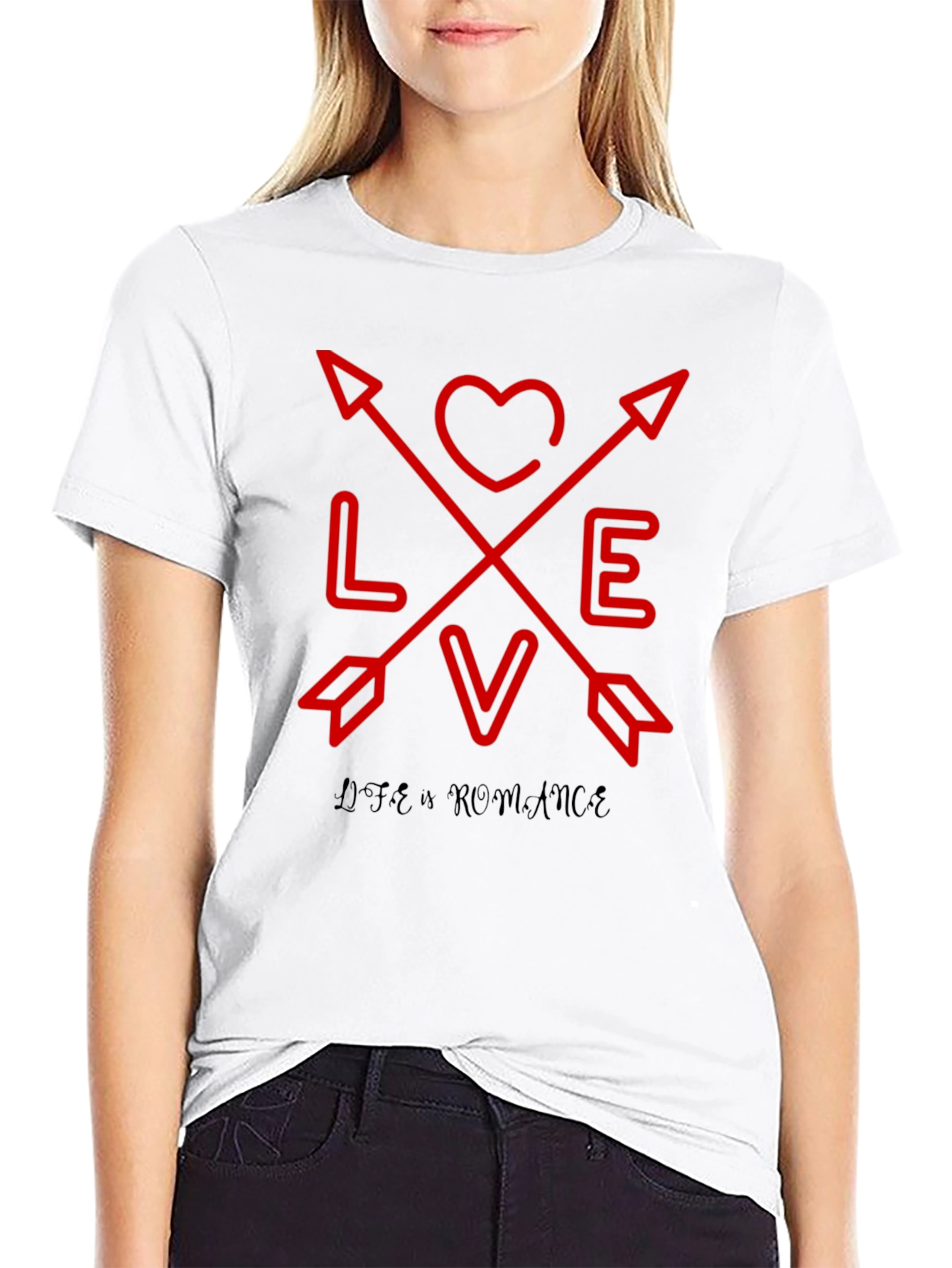 Love Romance Graphic Tee - Black