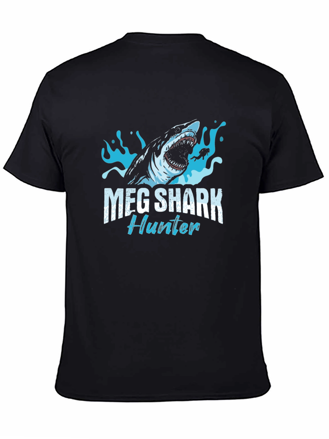 Meg Shark Hunter Graphic Tee - Black Cotton