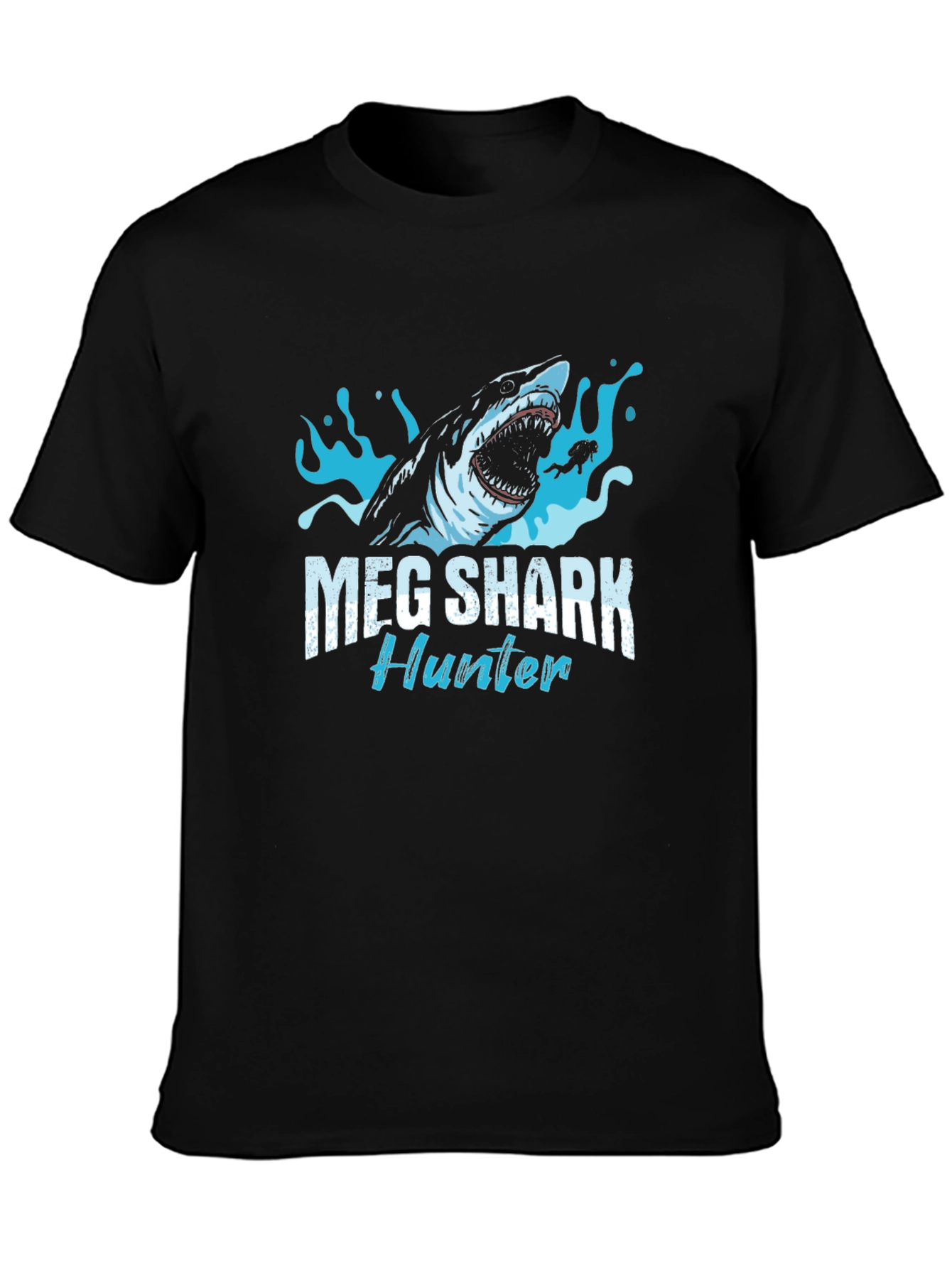 Meg Shark Hunter Graphic Tee - Black Cotton