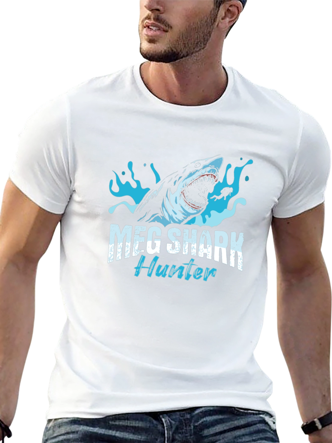 Meg Shark Hunter Graphic Tee - Black Cotton
