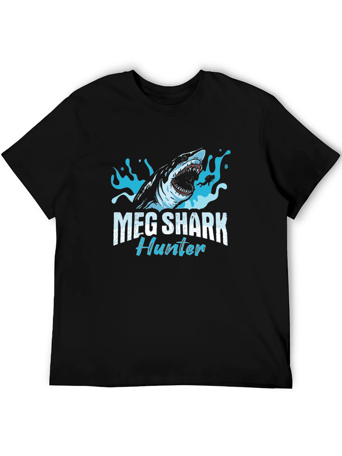 Meg Shark Hunter Graphic Tee - Black Cotton