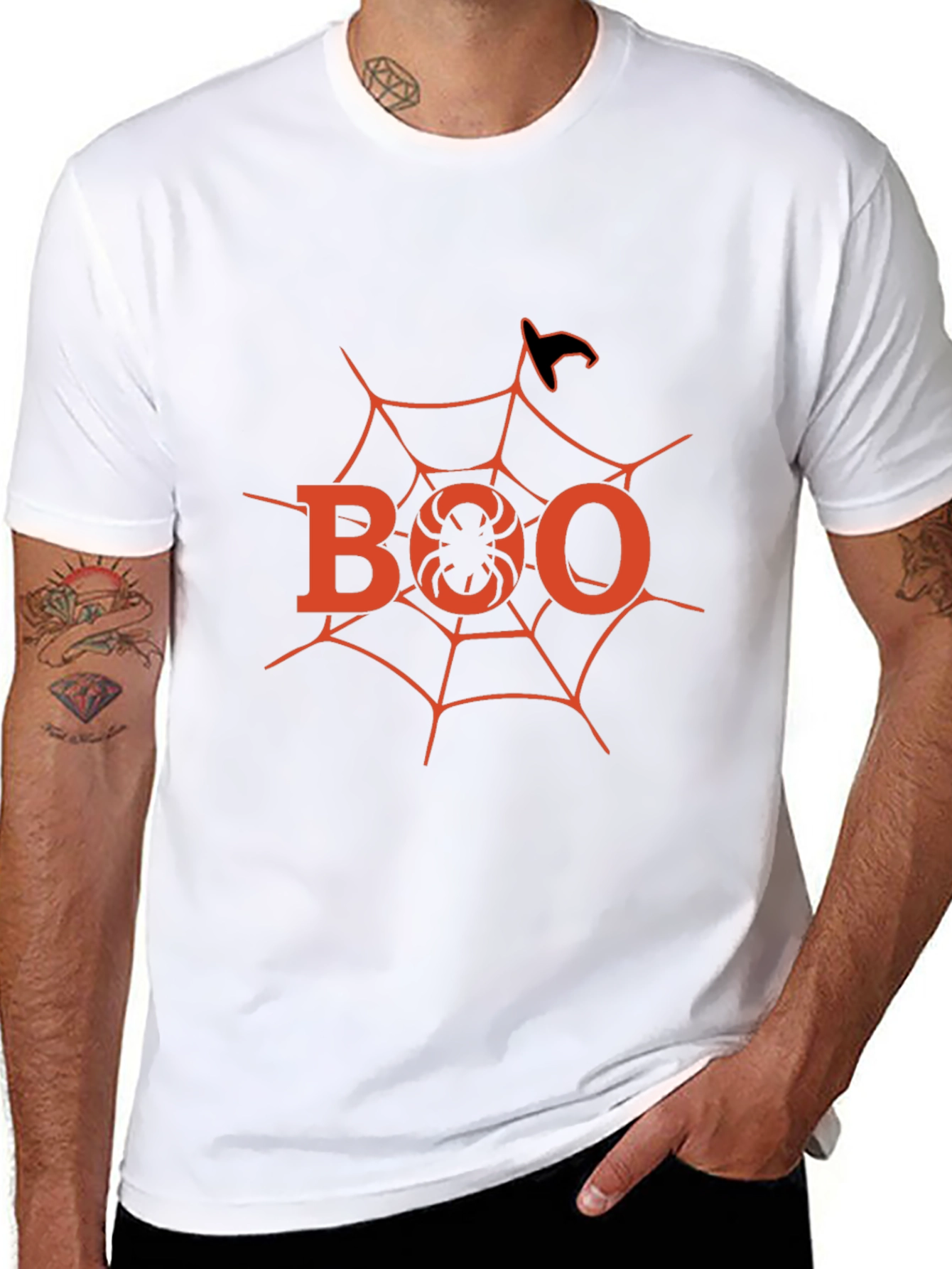 Halloween Boo Spider Web T-Shirt