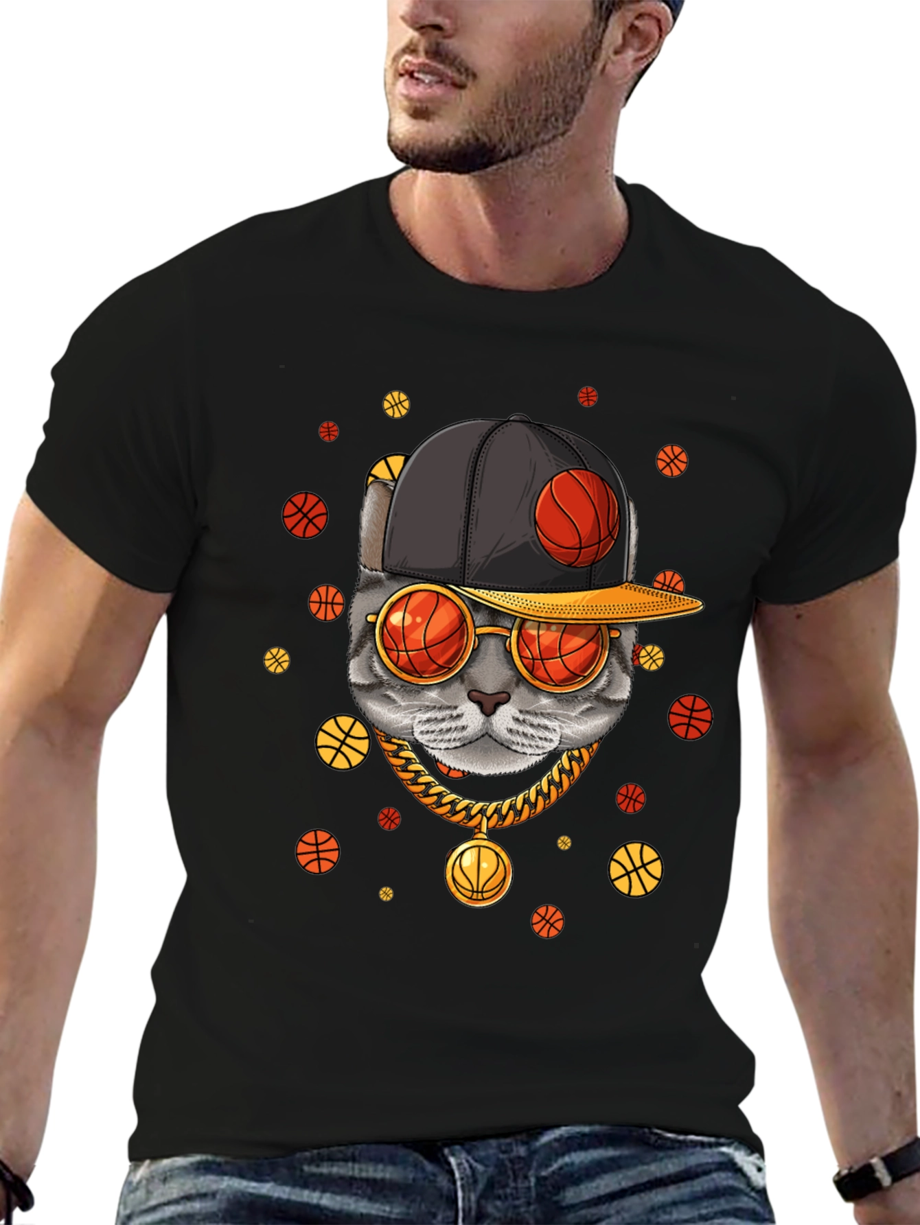 Cool Cat Basketball Graphic Tee