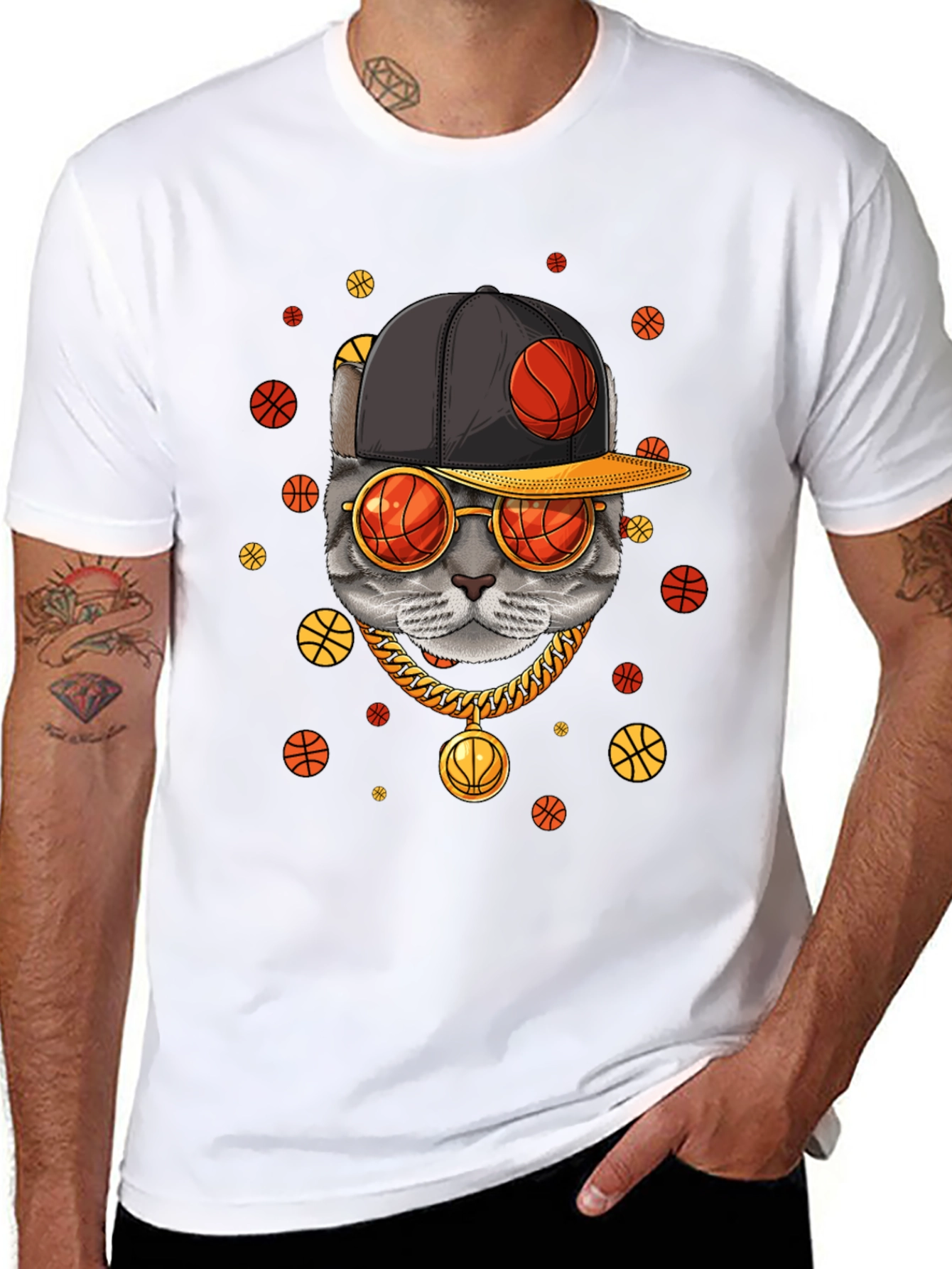 Cool Cat Basketball Graphic Tee
