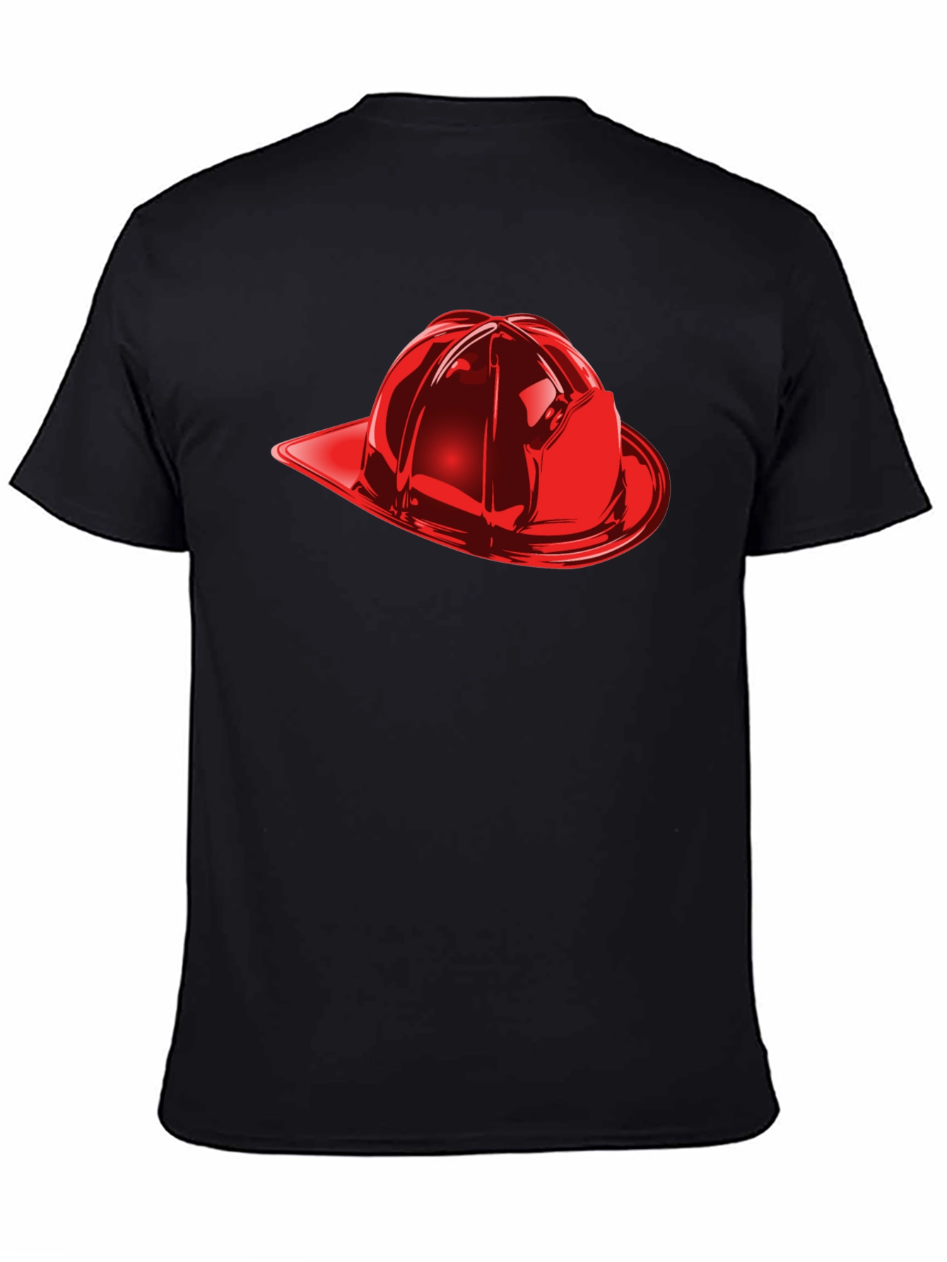 Firefighter Helmet Graphic Tee - Black