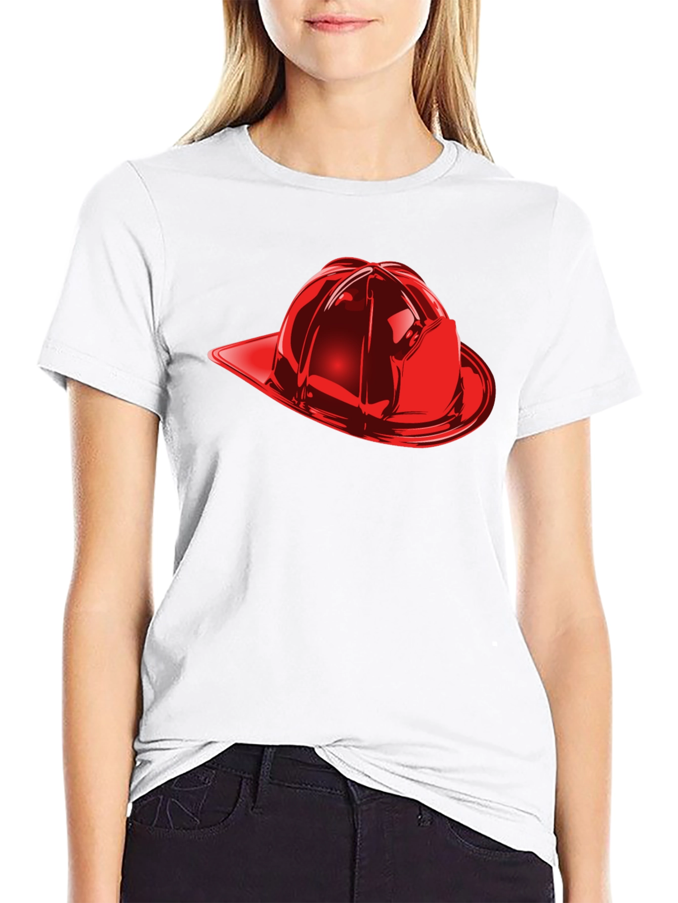 Firefighter Helmet Graphic Tee - Black